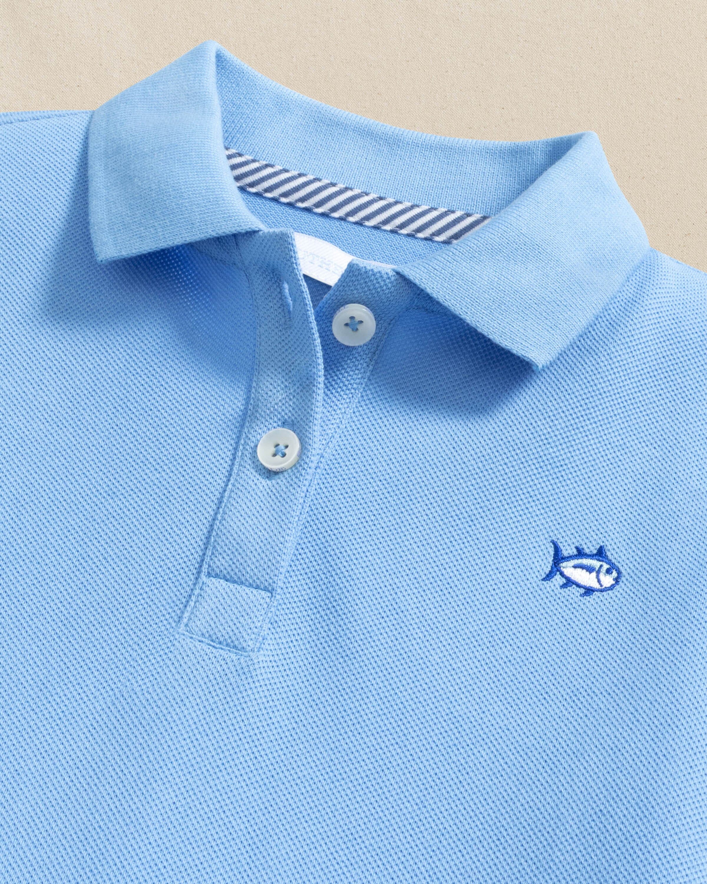 Girls Skipjack Dropwaist Polo Dress - Ocean Channel - Image 3