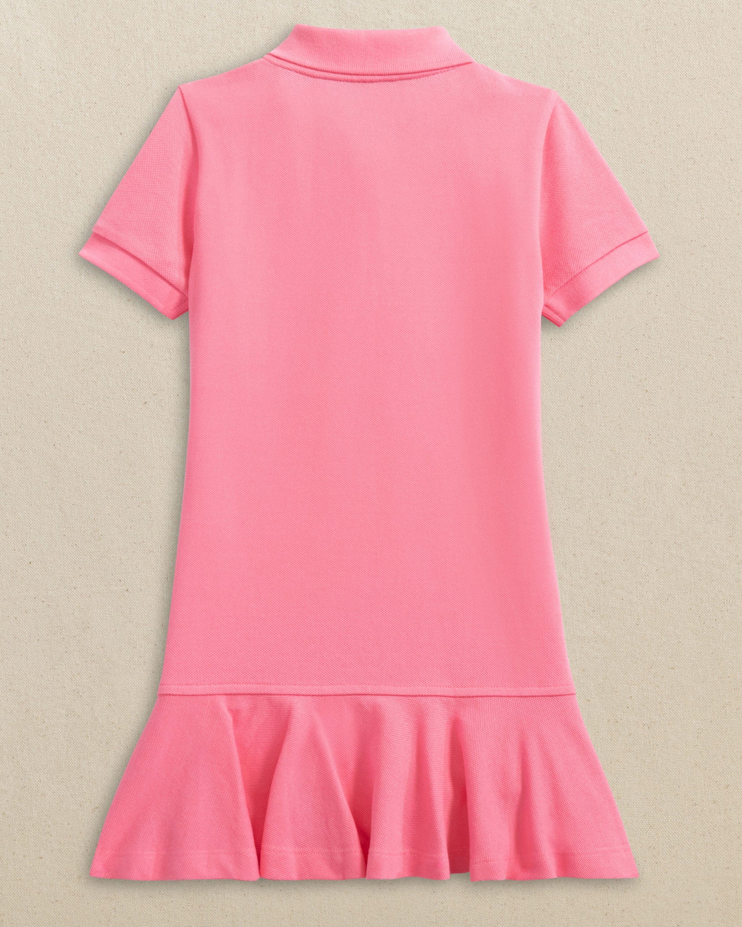 Girls Skipjack Dropwaist Polo Dress - Sea Pink - Image 5