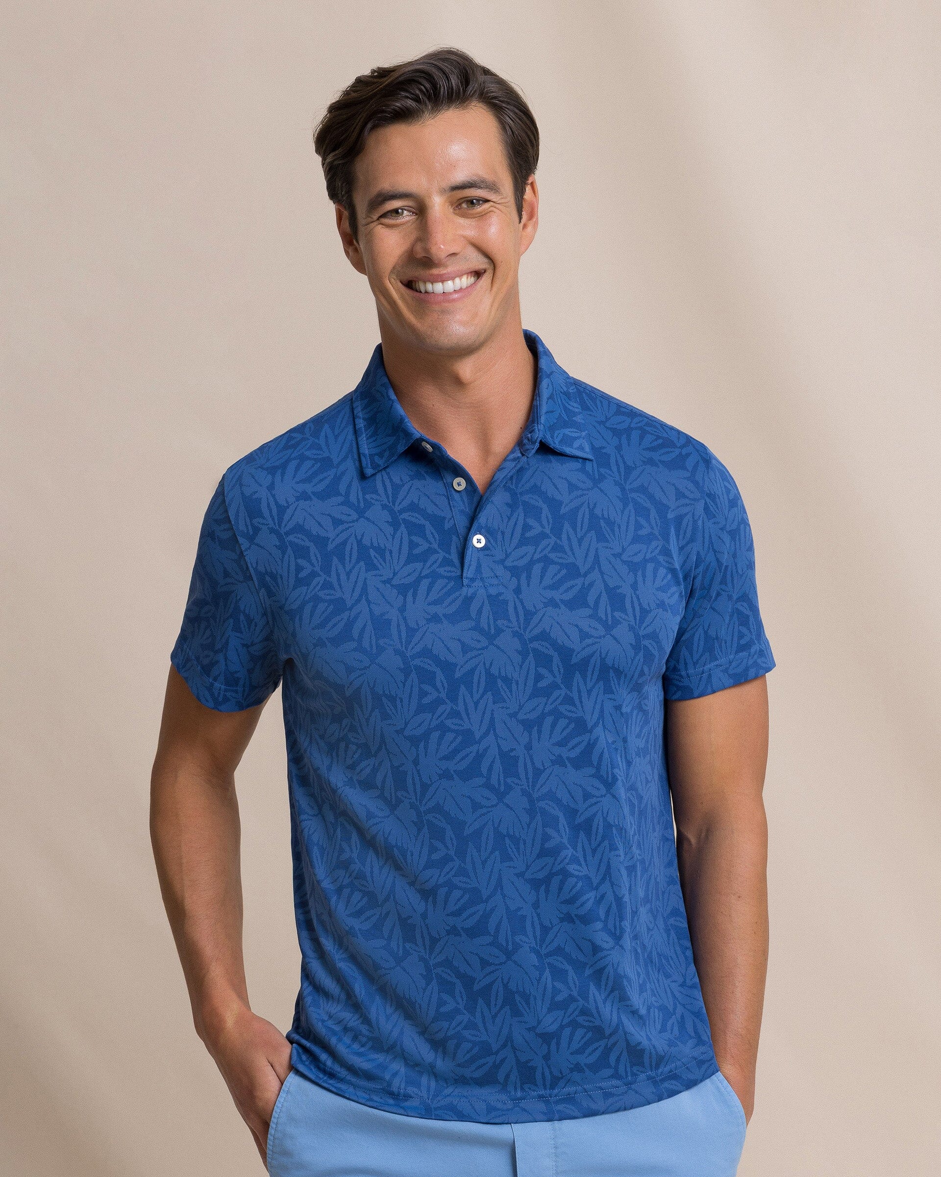 Island Fronds Jacquard Polo - Image 3