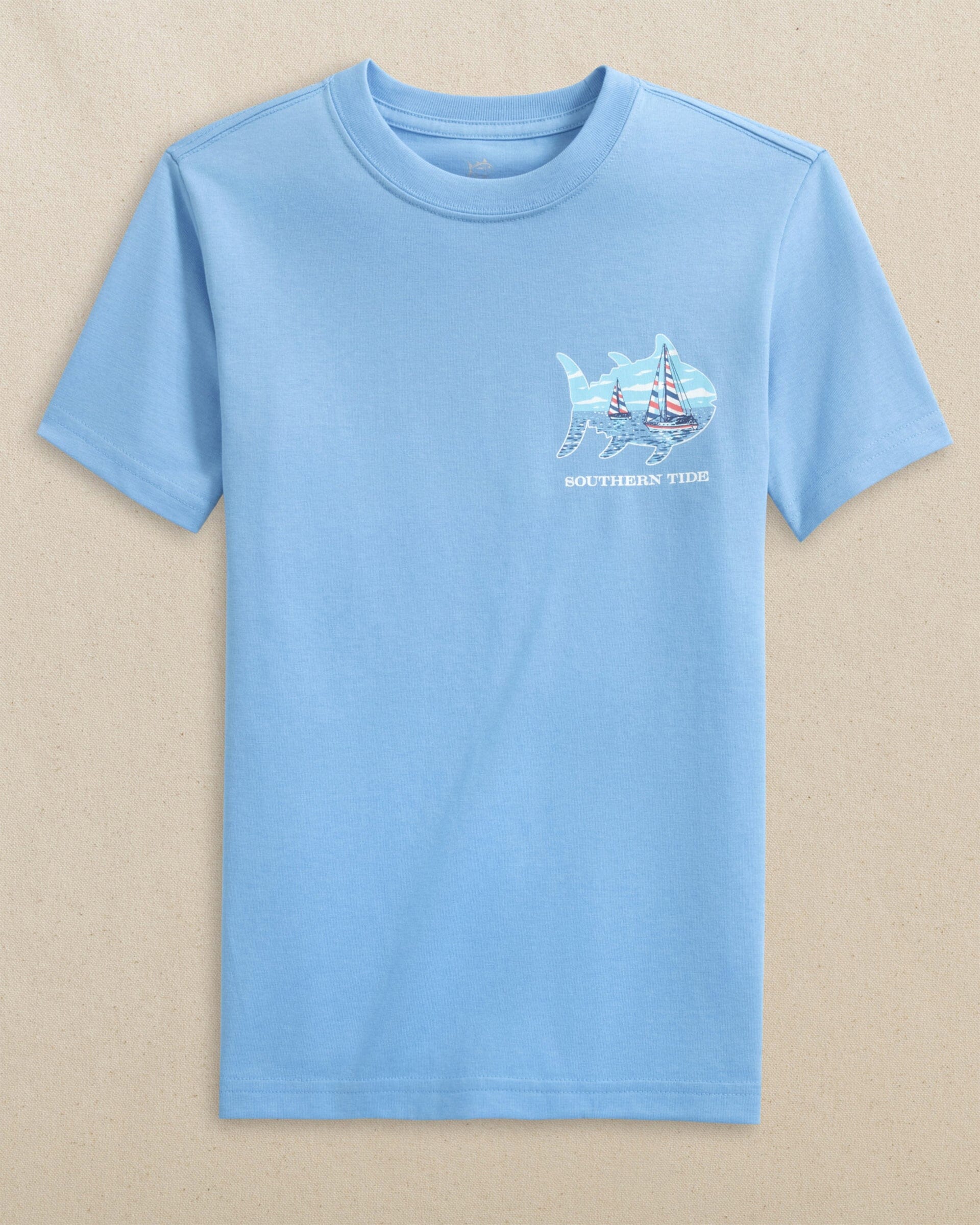 Kids Sailboat Skipjack Fill Short Sleeve T-Shirt - Image 2