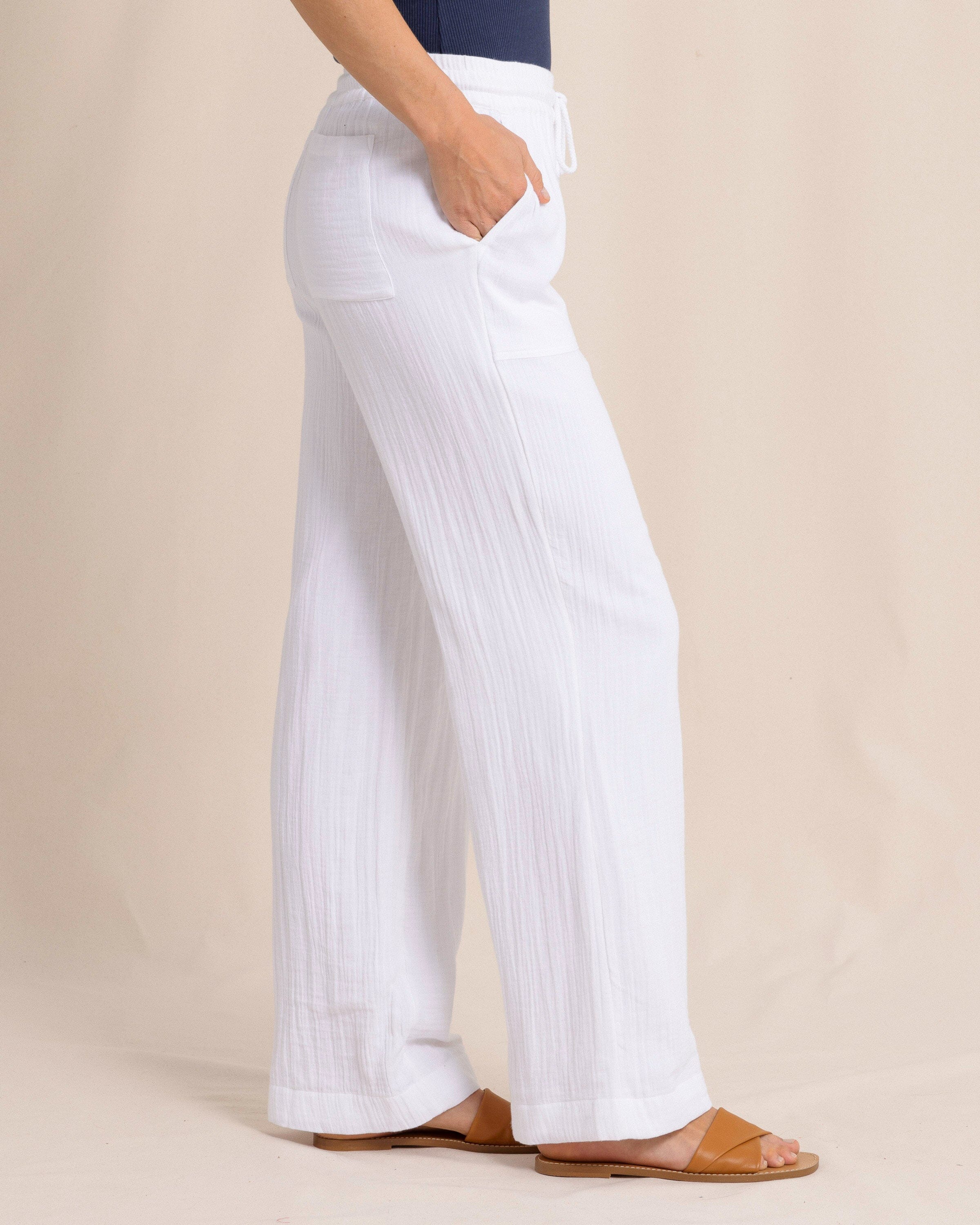 Laken Wide Leg Pant - Classic White - Image 4
