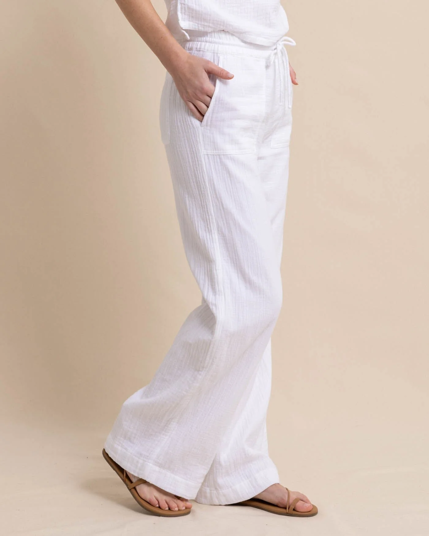 Laken Wide Leg Pant - Classic White - Image 9