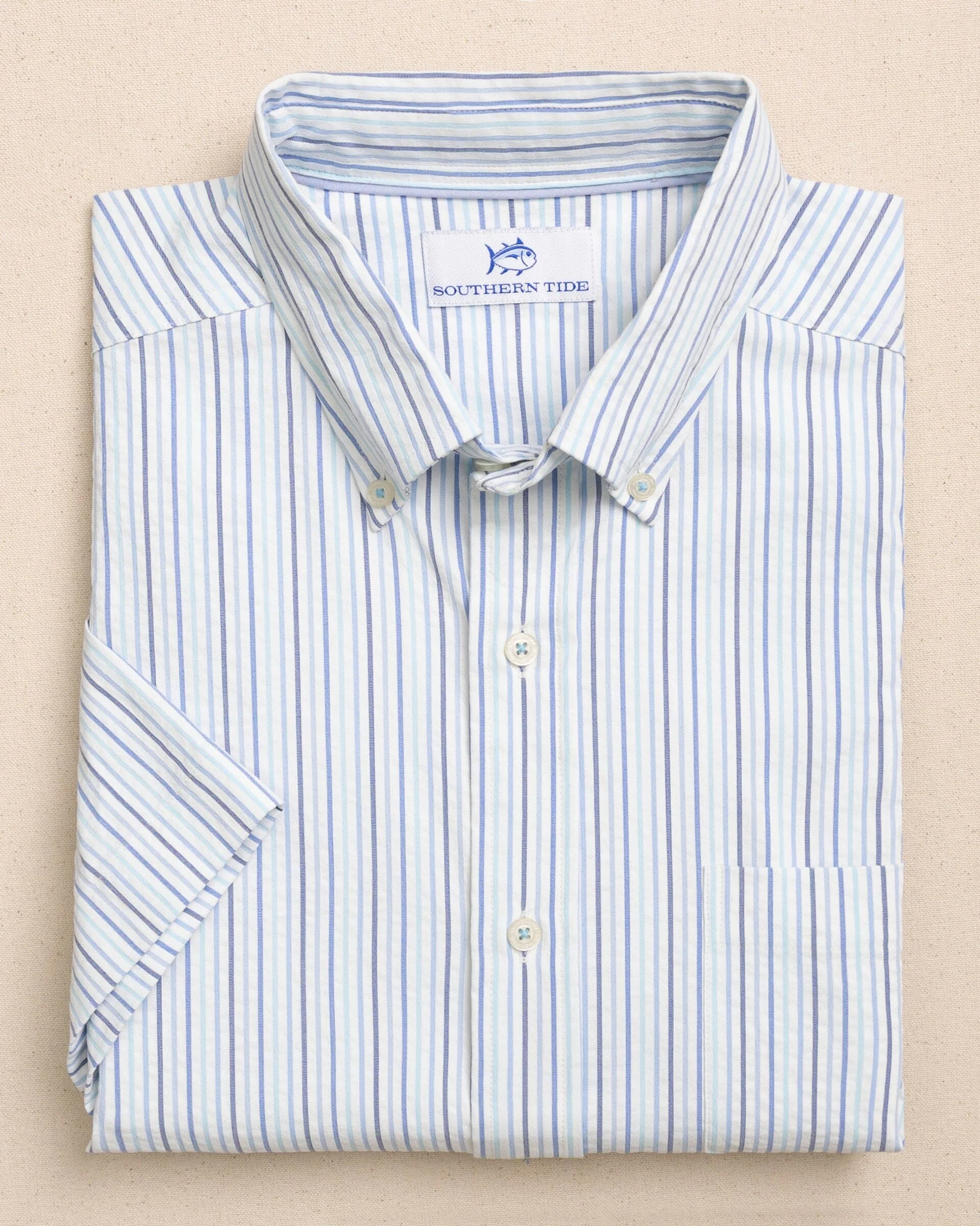 Marina Seersucker Coastal Breeze® Short Sleeve Sport Shirt - Image 3