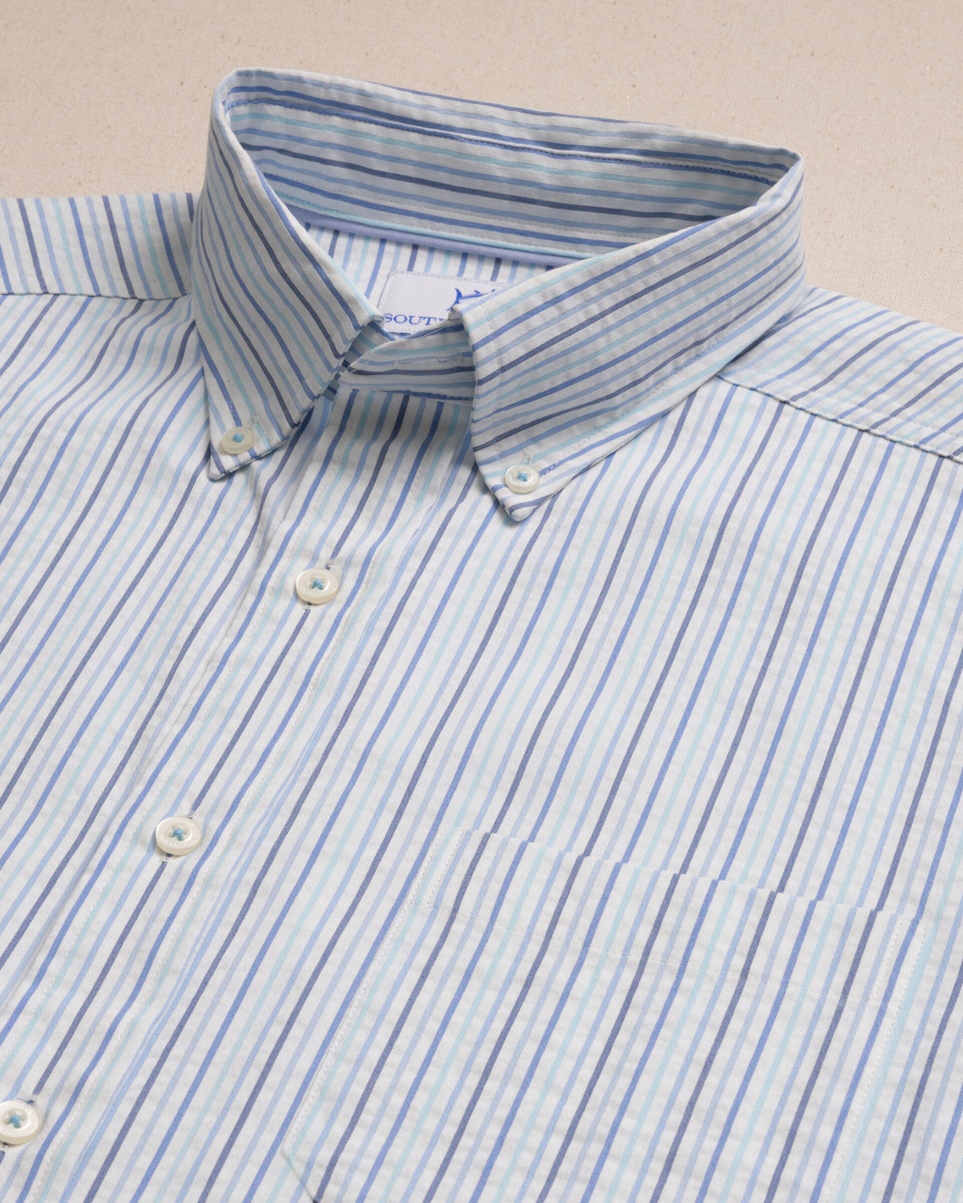 Marina Seersucker Coastal Breeze® Short Sleeve Sport Shirt - Image 4