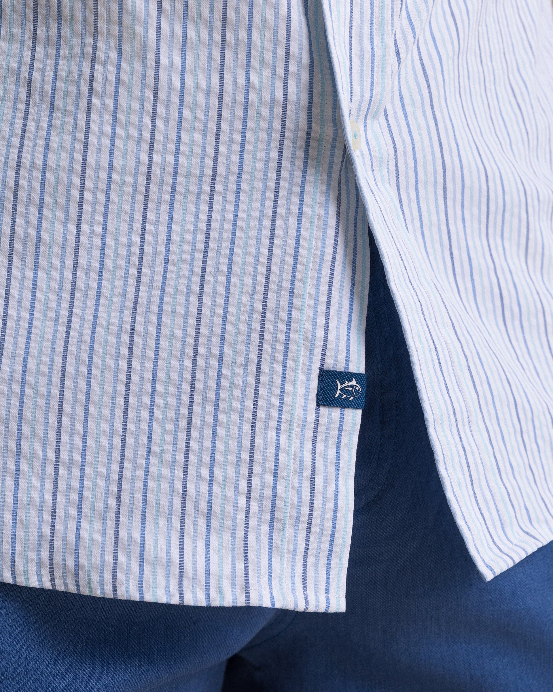 Marina Seersucker Coastal Breeze® Short Sleeve Sport Shirt - Image 7