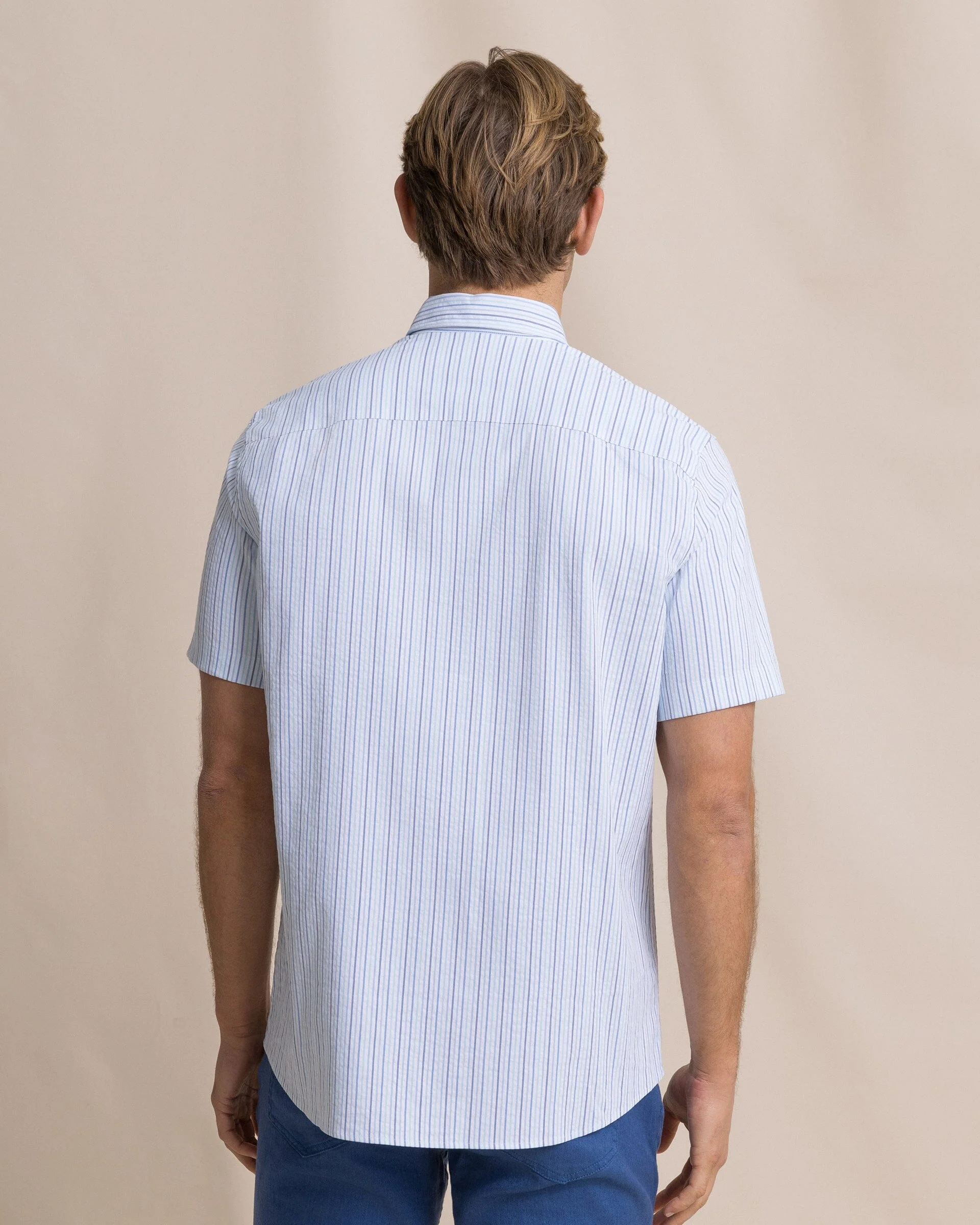 Marina Seersucker Coastal Breeze® Short Sleeve Sport Shirt - Image 9