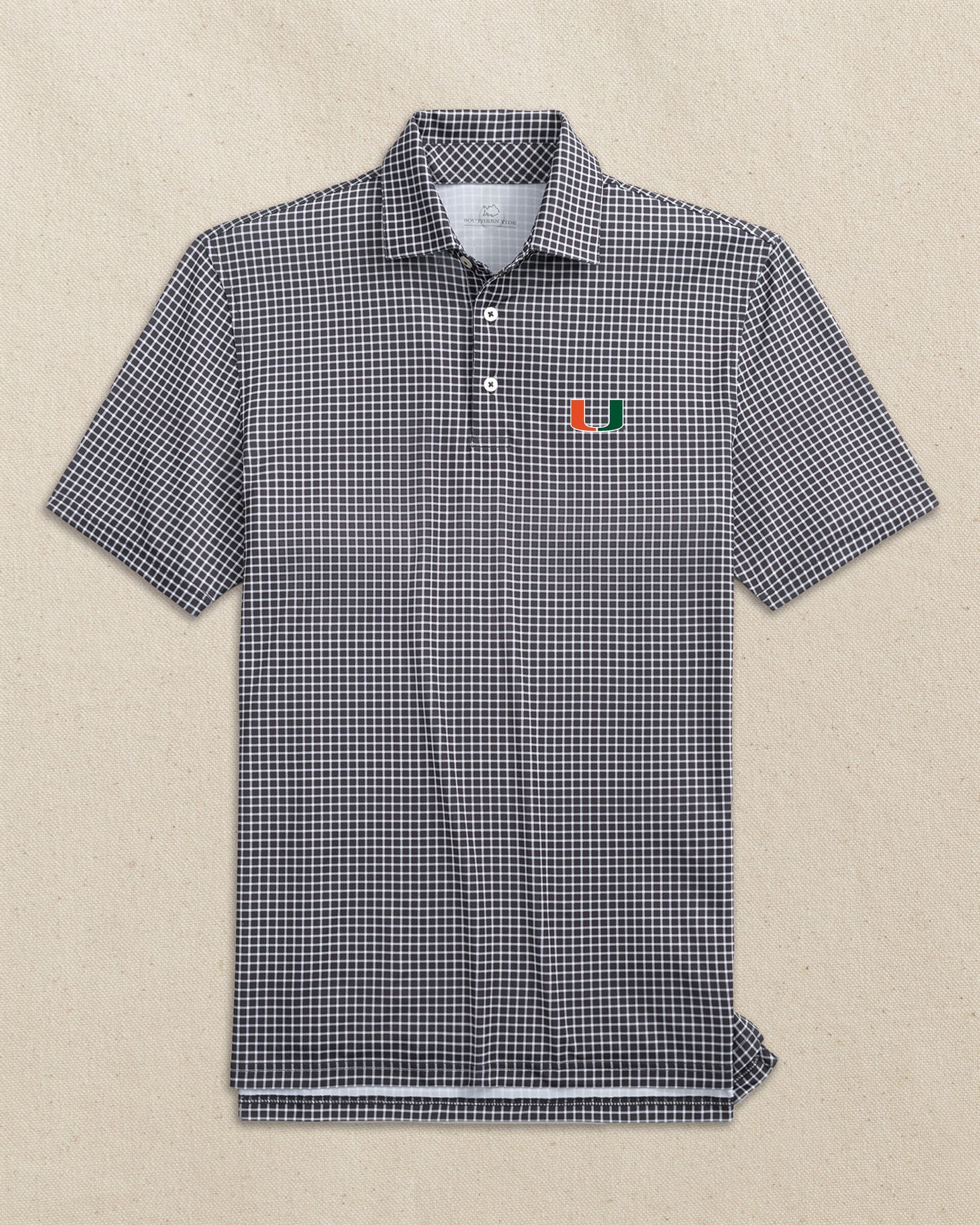 Miami Hurricanes Driver Dunes Edge Plaid Polo - Image 5
