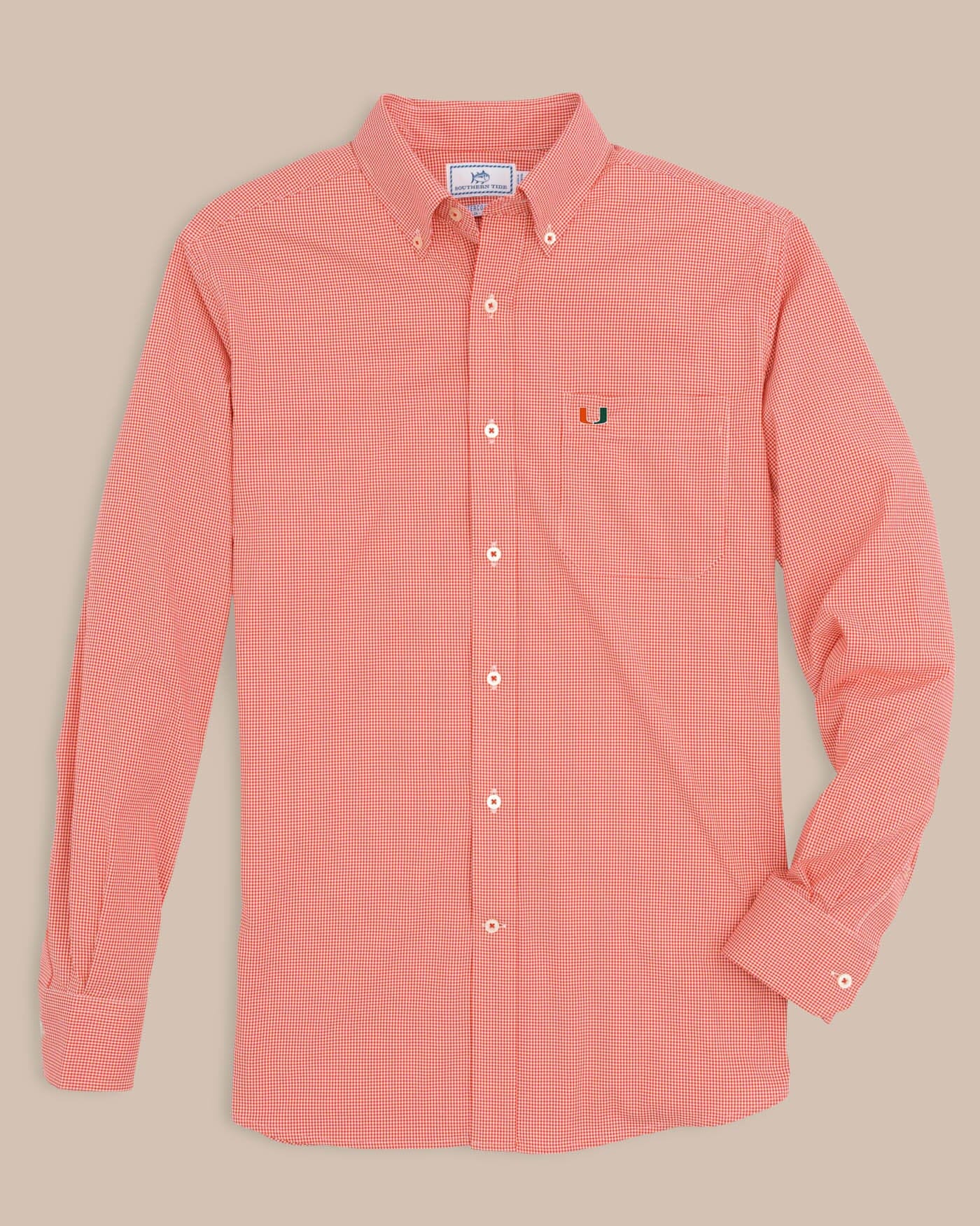 Miami Hurricanes Gingham Button Down Shirt - Image 3