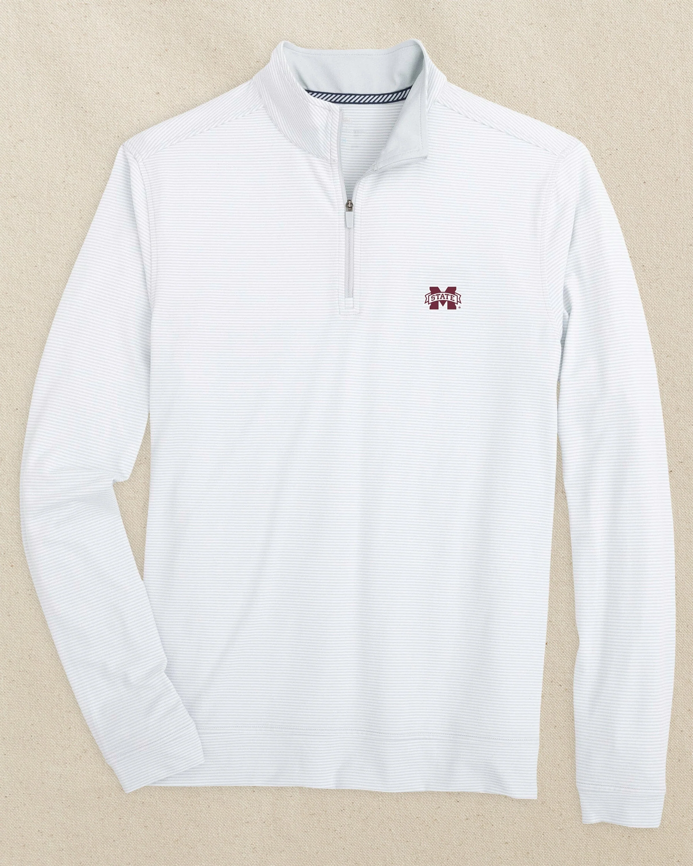 Mississippi State Bulldogs Cruiser Micro-Stripe Heather Quarter Zip - Image 3