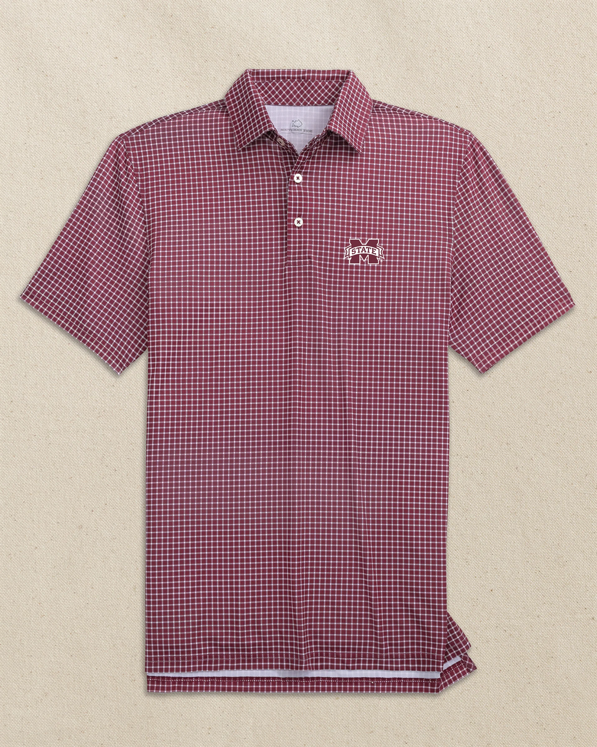 Mississippi State Bulldogs Driver Dunes Edge Plaid Polo - Image 4