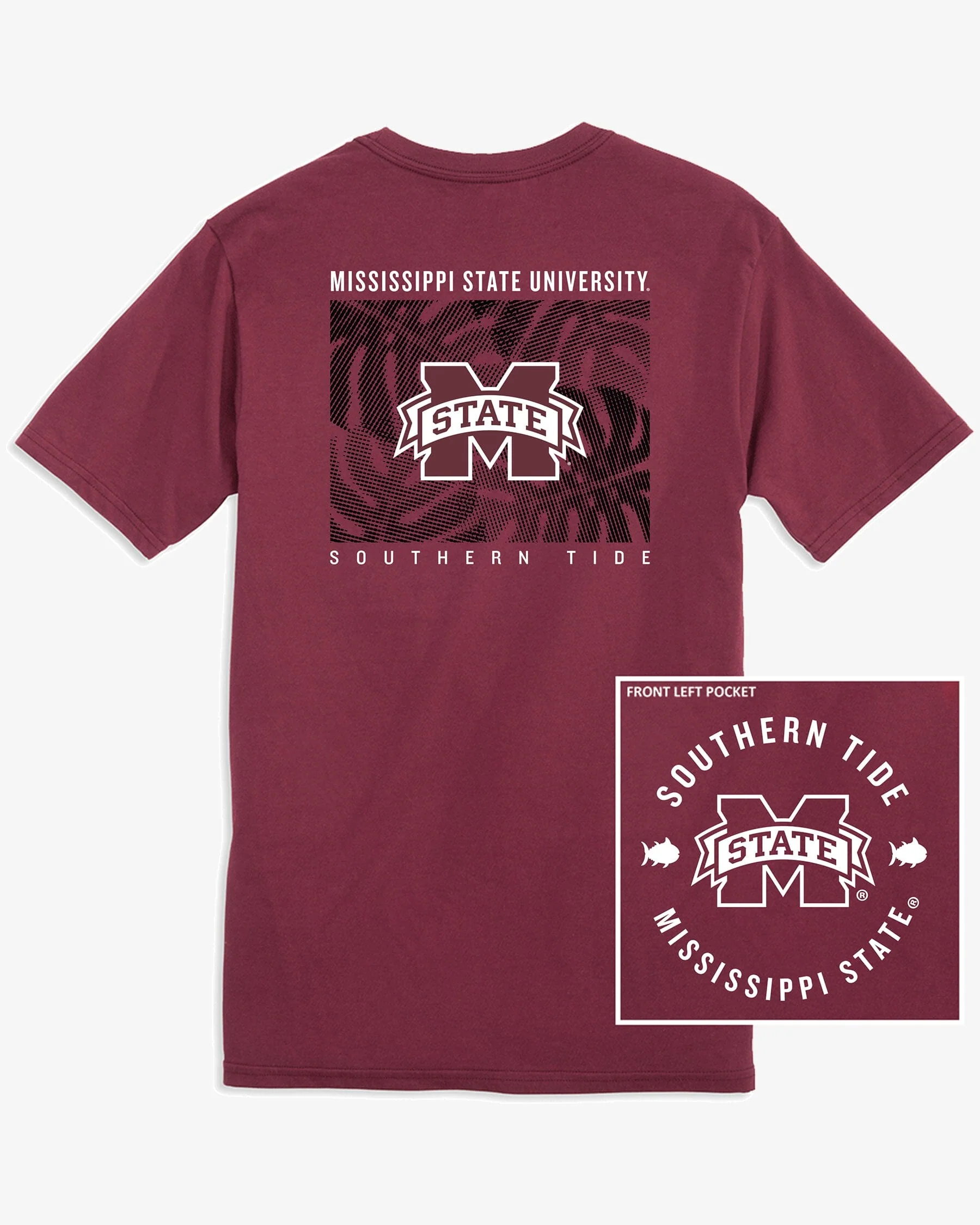 Mississippi State Bulldogs Halftone Monstera T-Shirt