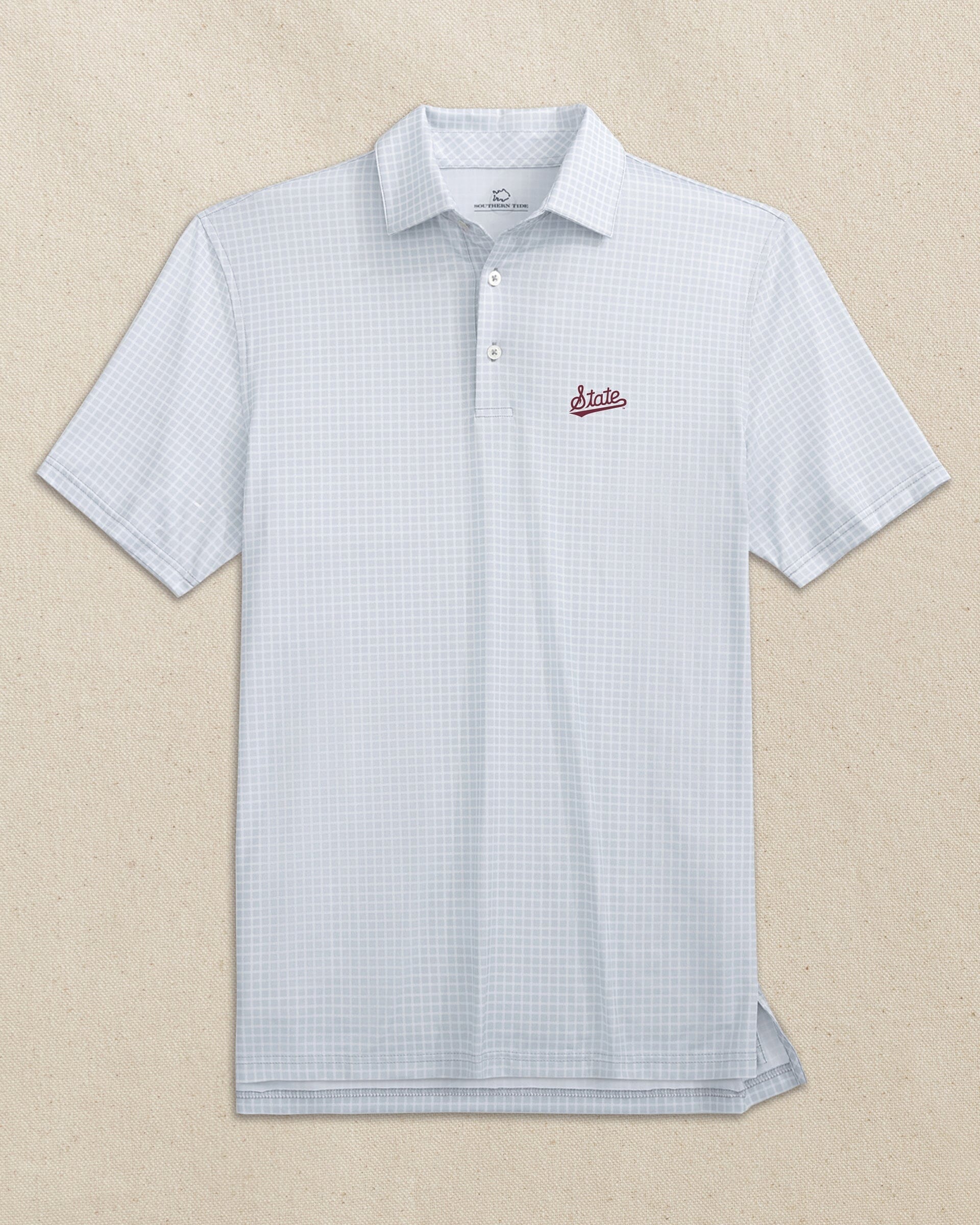 Mississippi State Script Driver Dunes Edge Plaid Polo - Image 2