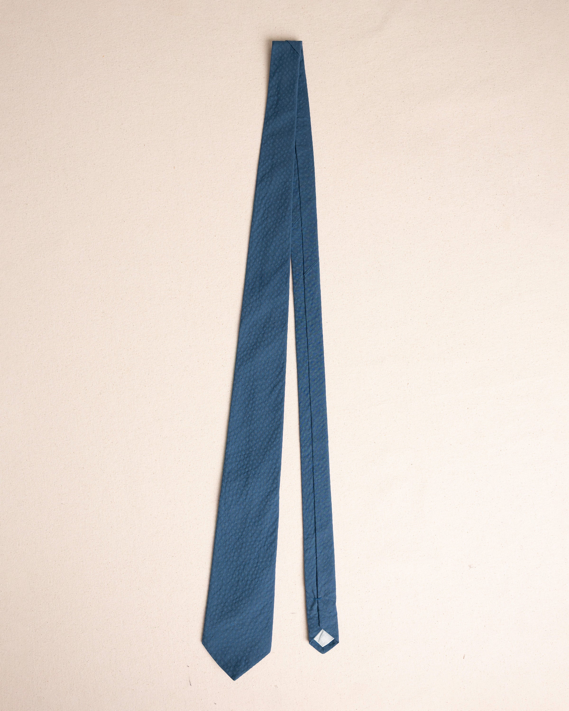 High Cotton Nautical Blue Seersucker Necktie - Image 3