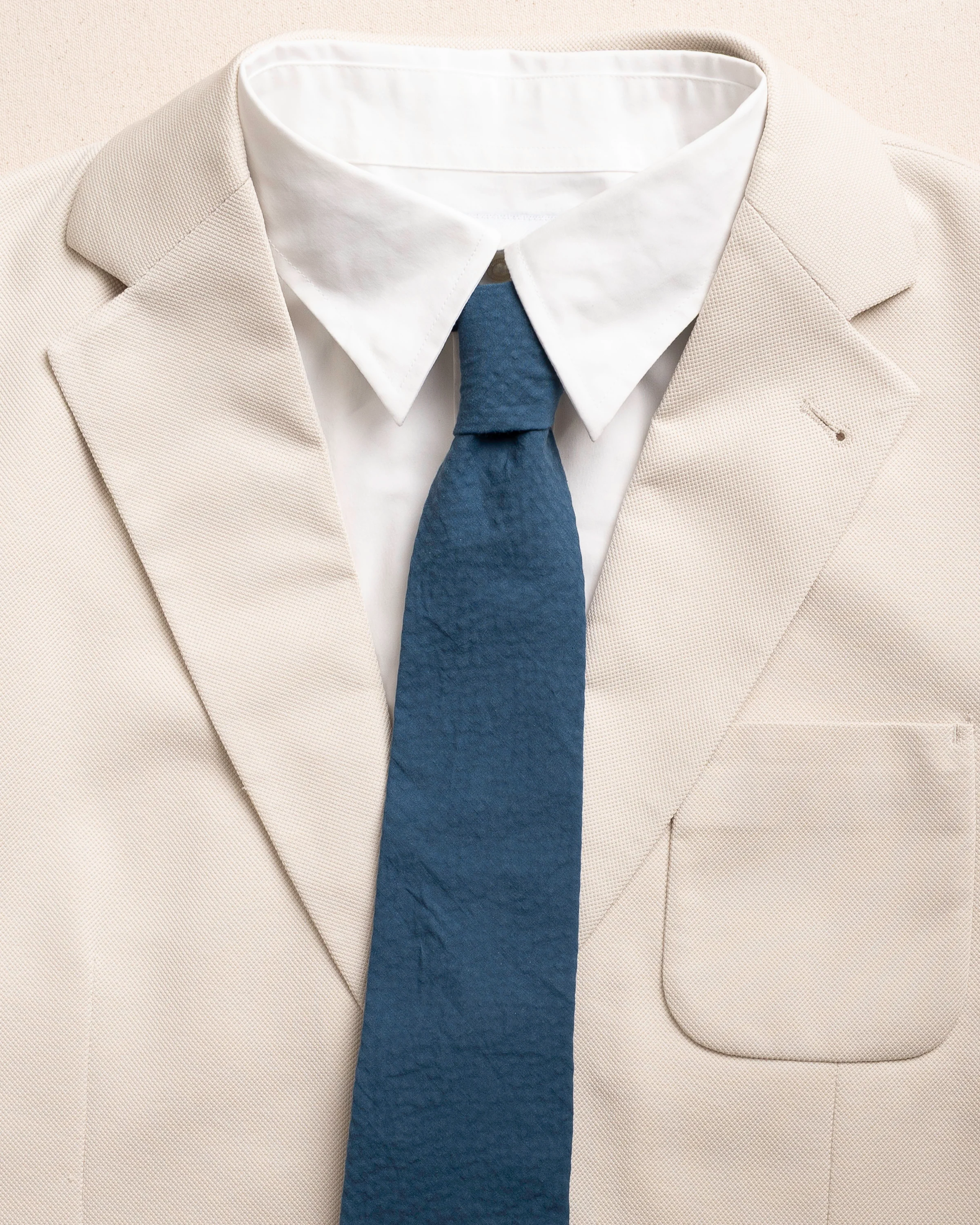 High Cotton Nautical Blue Seersucker Necktie - Image 5