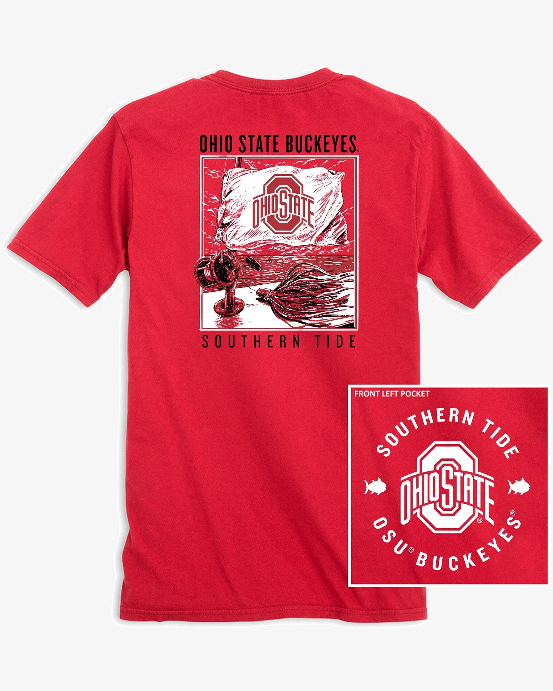 Ohio State Buckeyes Fishing Flag T-Shirt - Image 3