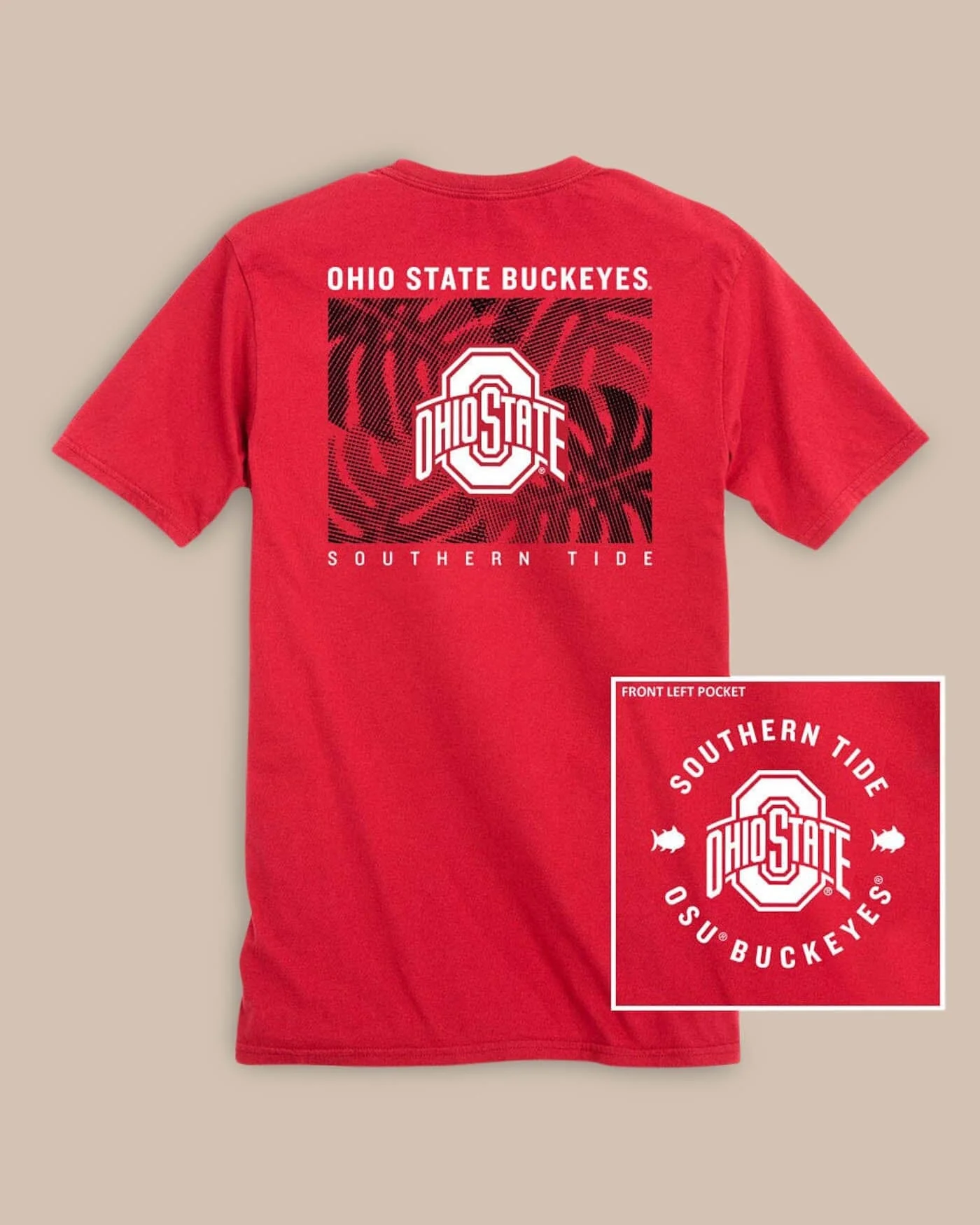 Ohio State Buckeyes Halftone Monstera T-Shirt - Image 3