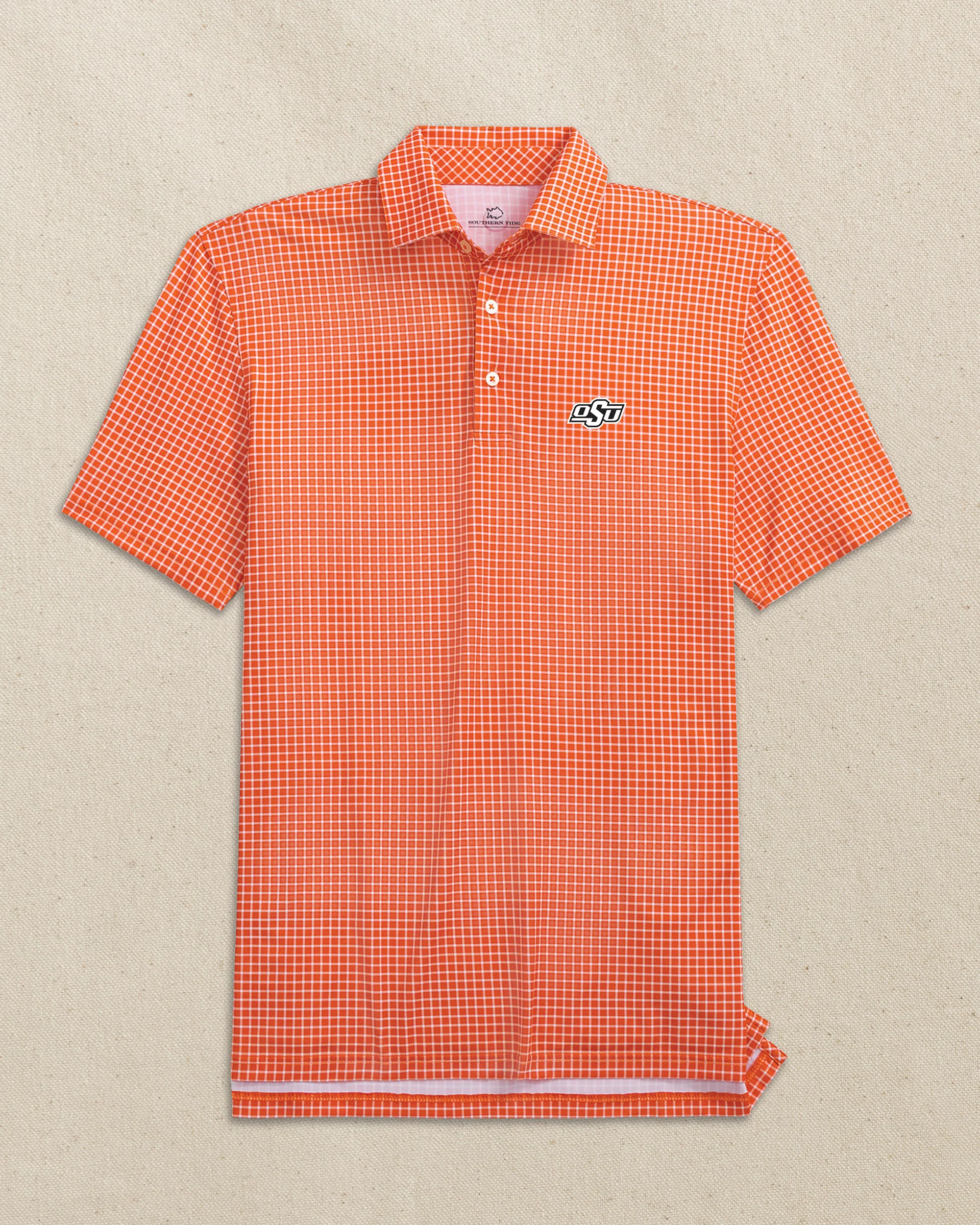 Oklahoma State Cowboys Driver Dunes Edge Plaid Polo