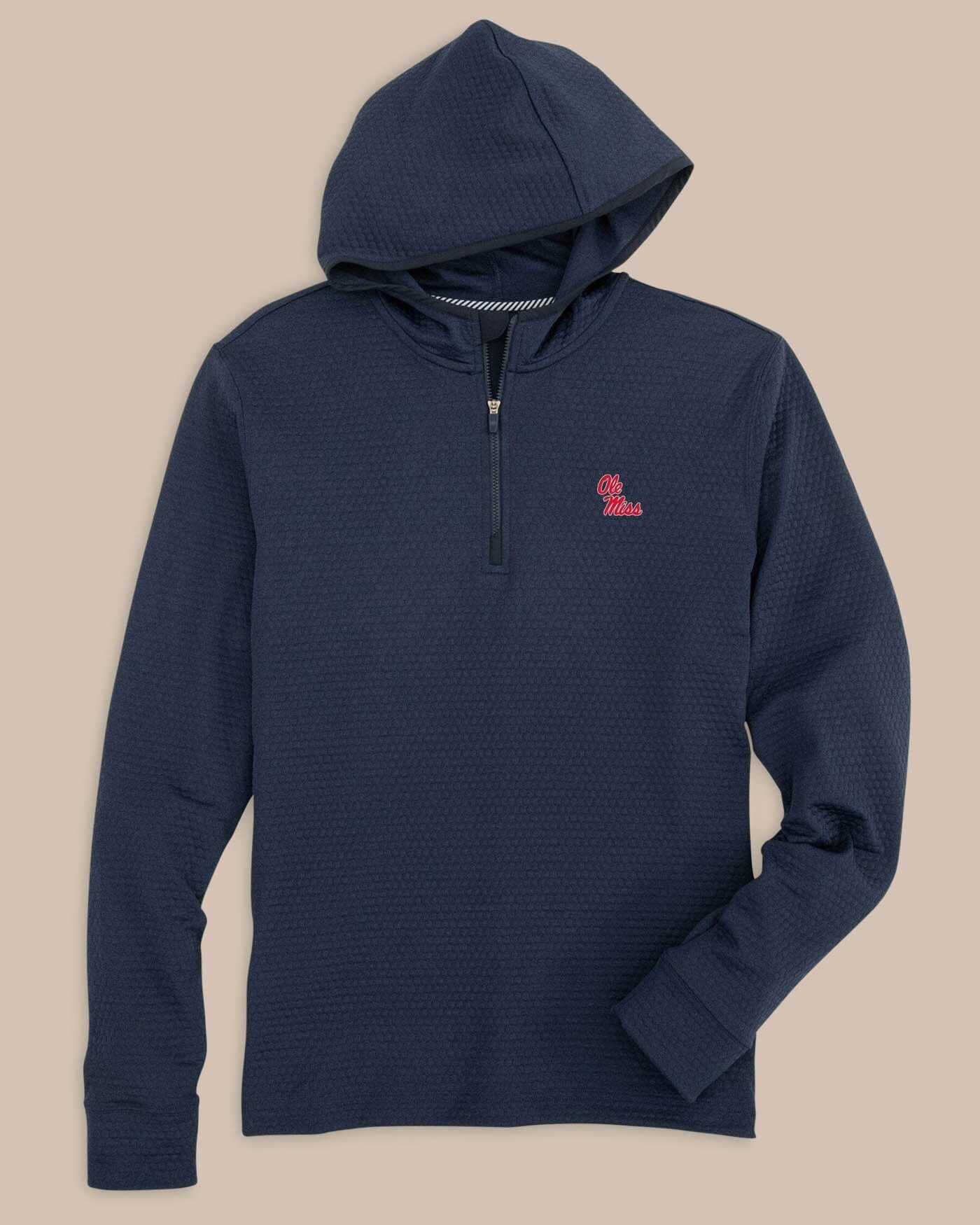Ole Miss Rebels Scuttle Heather Quarter Zip Hoodie - Image 4