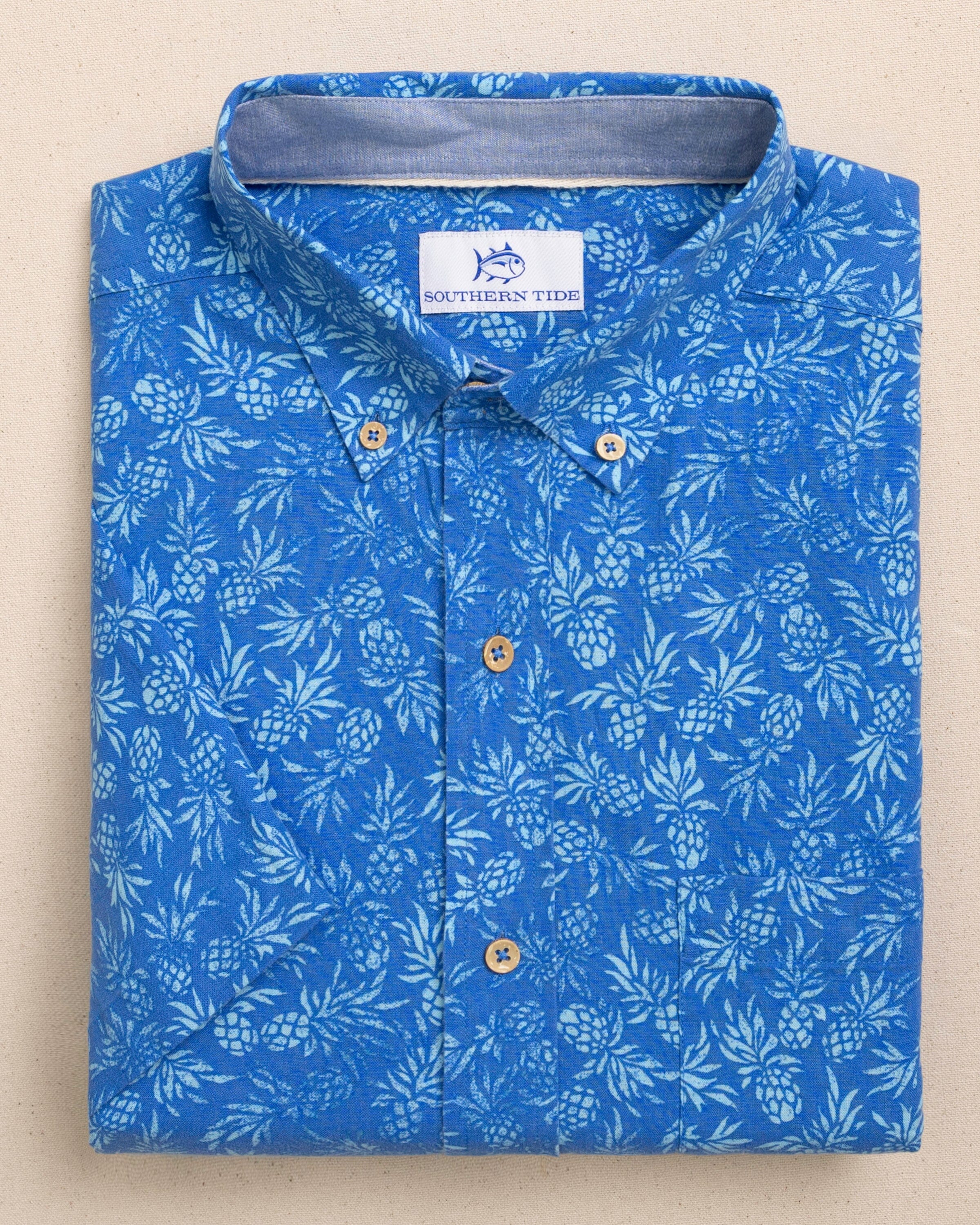 Pineapple Parade Linen Rayon Short Sleeve Sport Shirt