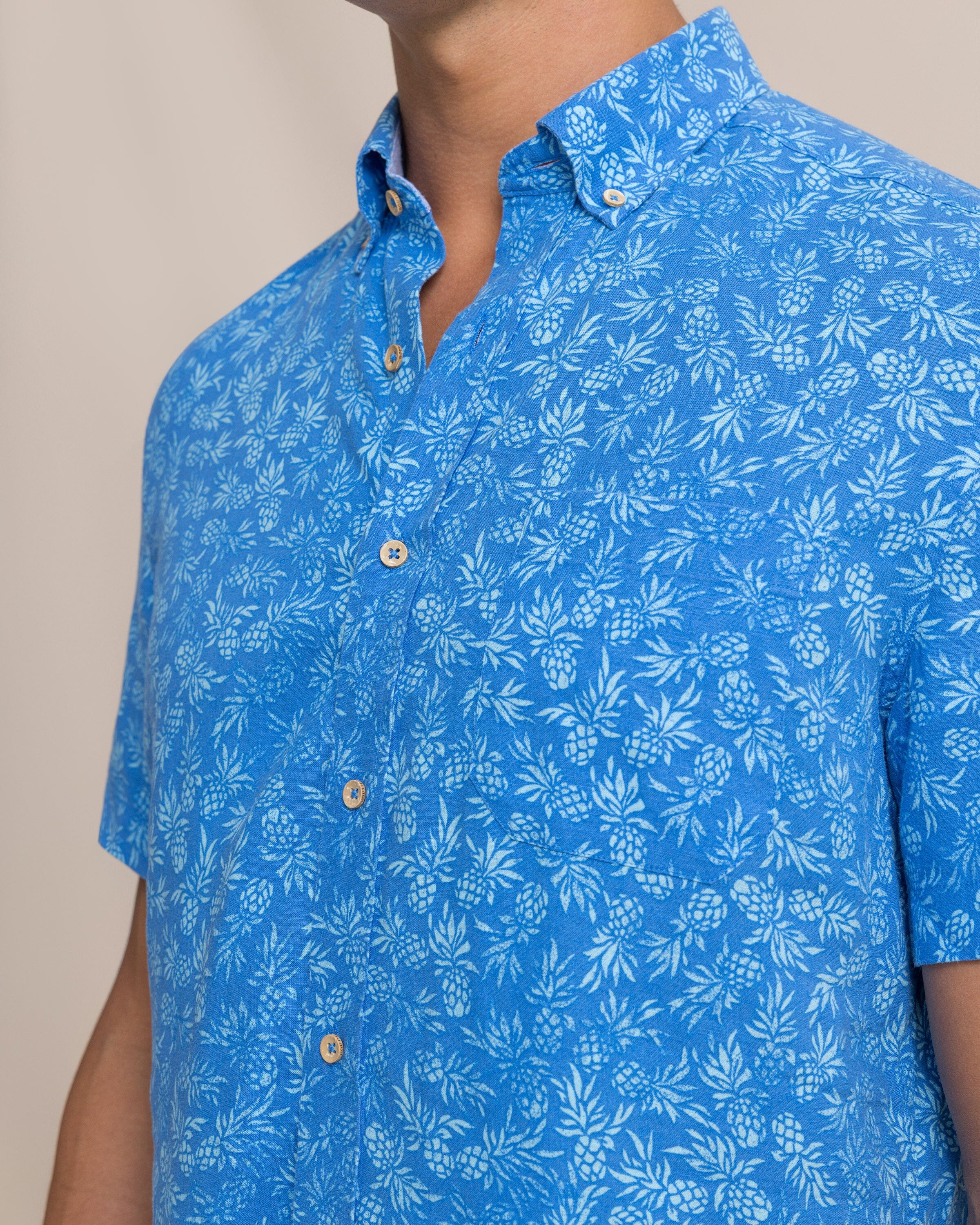 Pineapple Parade Linen Rayon Short Sleeve Sport Shirt - Image 5
