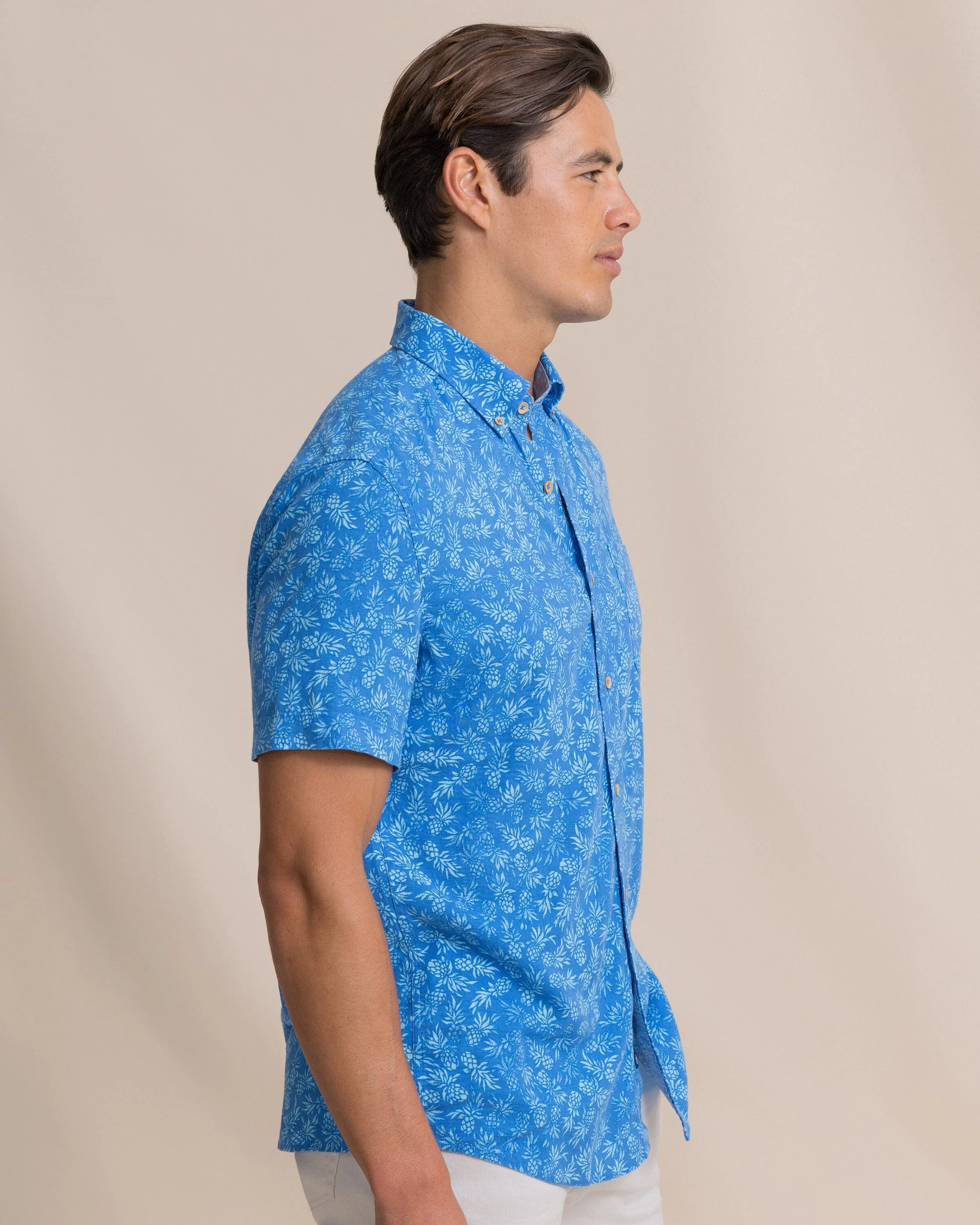 Pineapple Parade Linen Rayon Short Sleeve Sport Shirt - Image 6