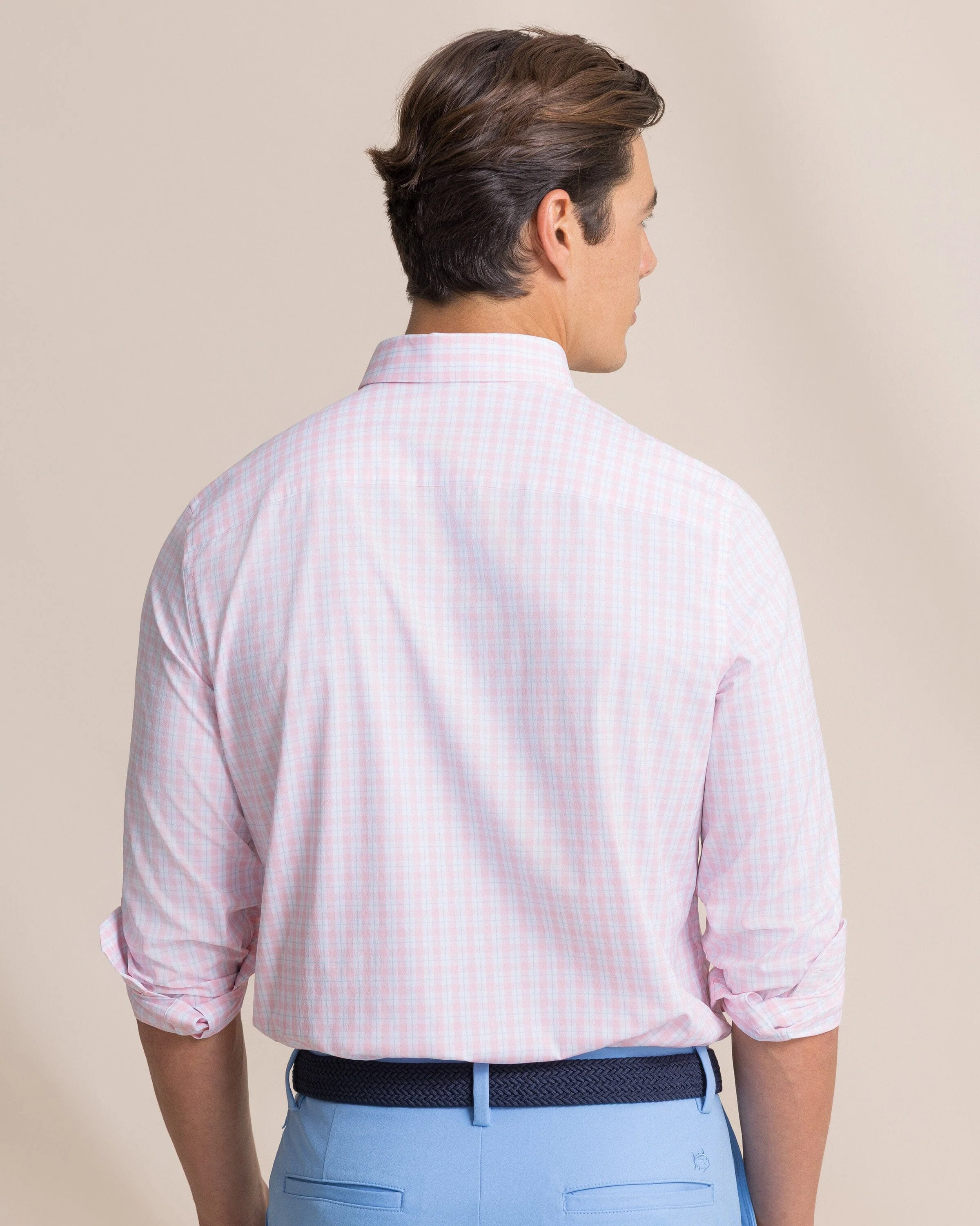 Precheck Plaid Coastal Breeze® Sport Shirt - Image 10