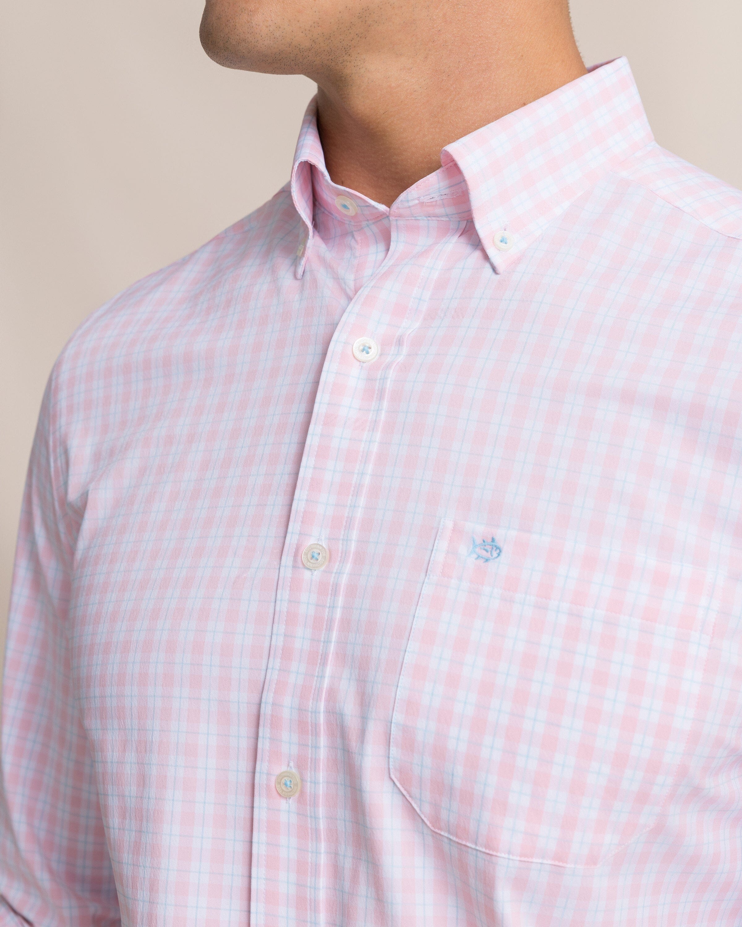 Precheck Plaid Coastal Breeze® Sport Shirt - Image 8