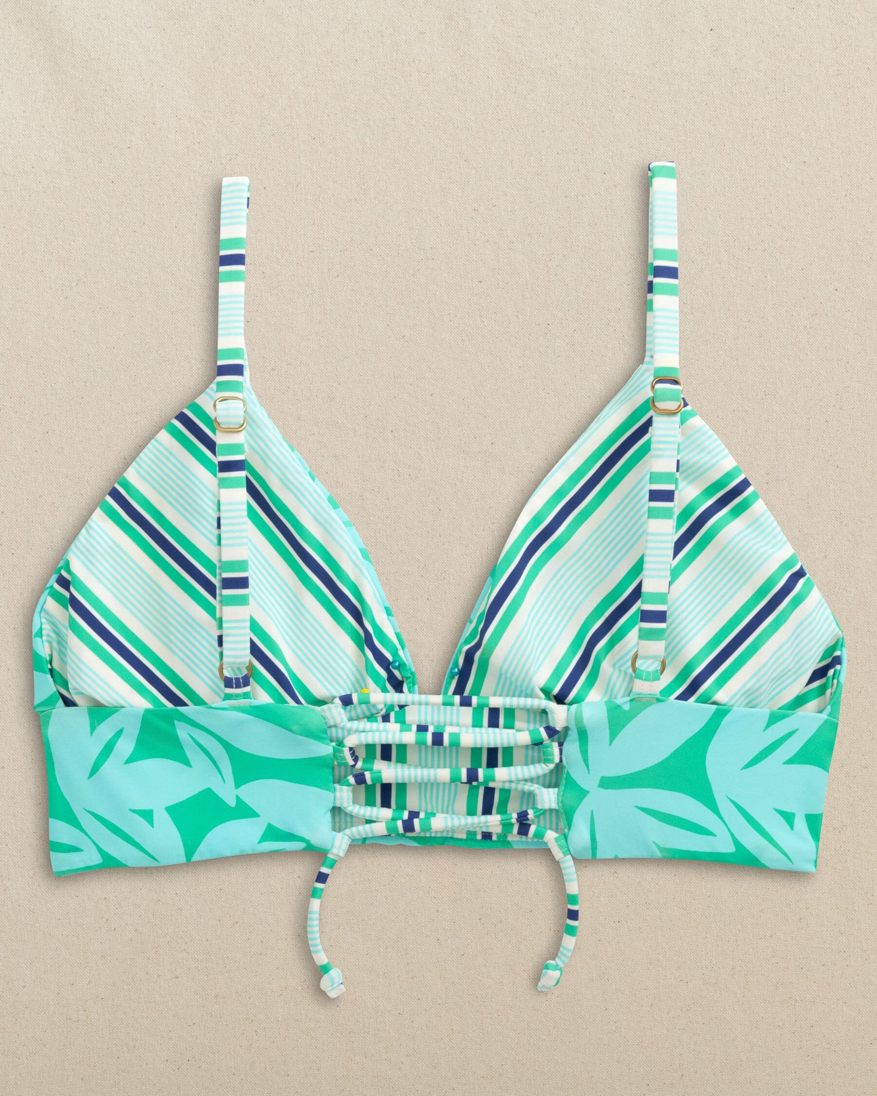 Reversible Tropical Stripe Banded Bikini Top - Image 12