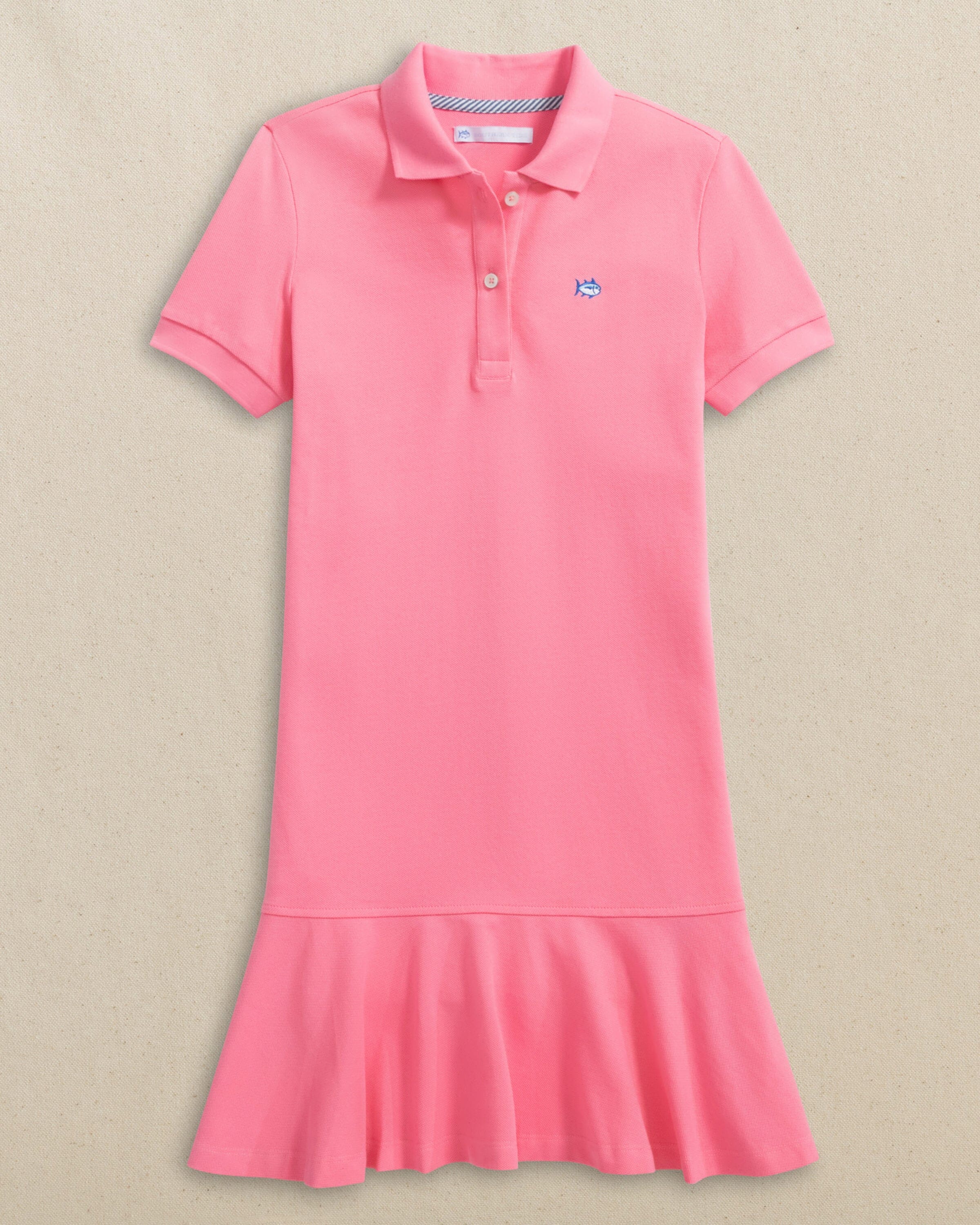Skipjack Dropwaist Polo Dress - Sea Pink - Image 3