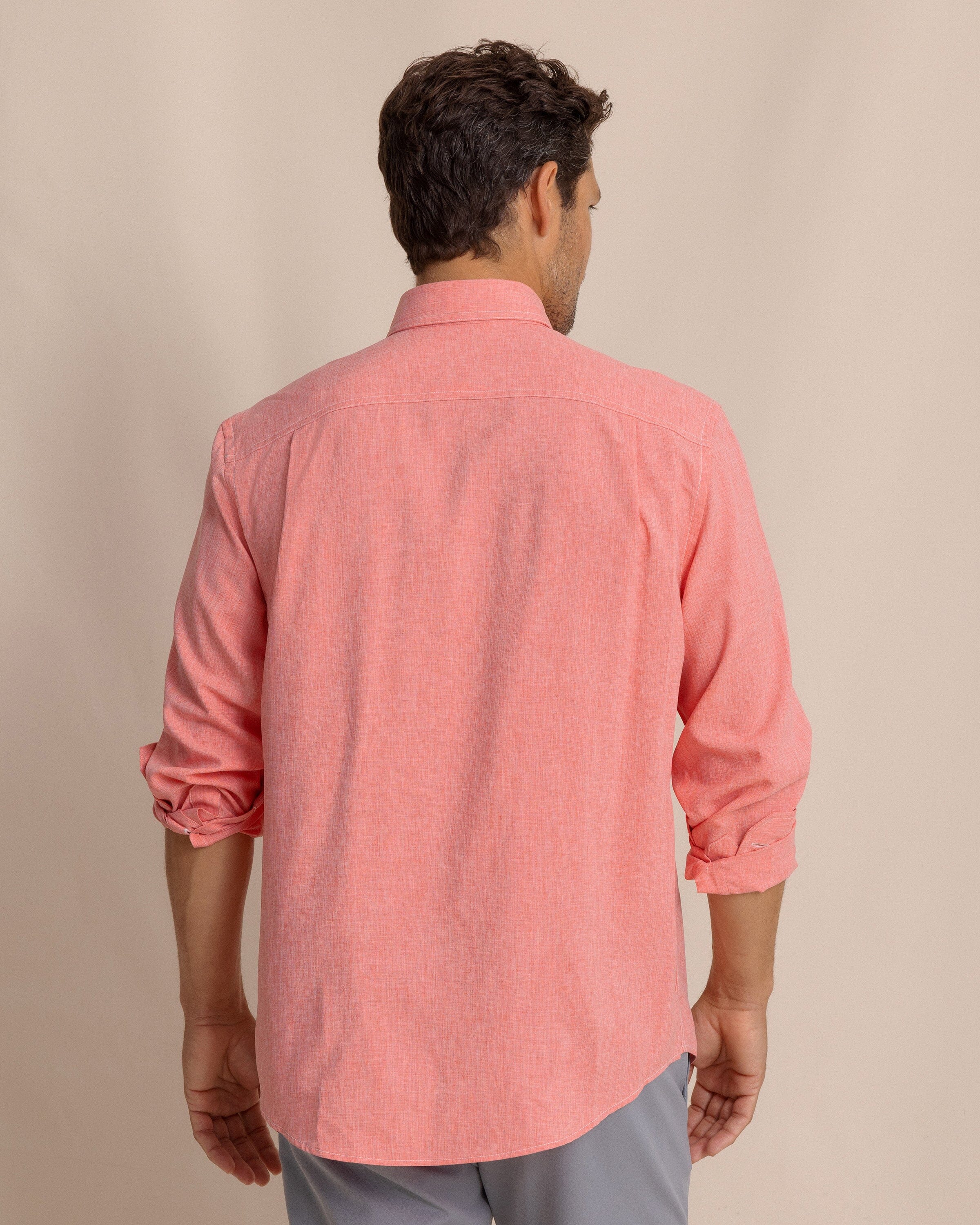 Southern Tide Dock Shirt - Sunkist Coral - Image 8