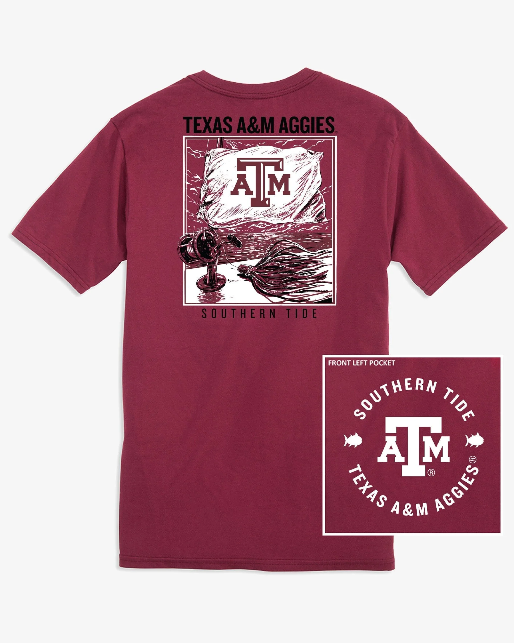Texas A&M Aggies Fishing Flag T-Shirt - Image 2