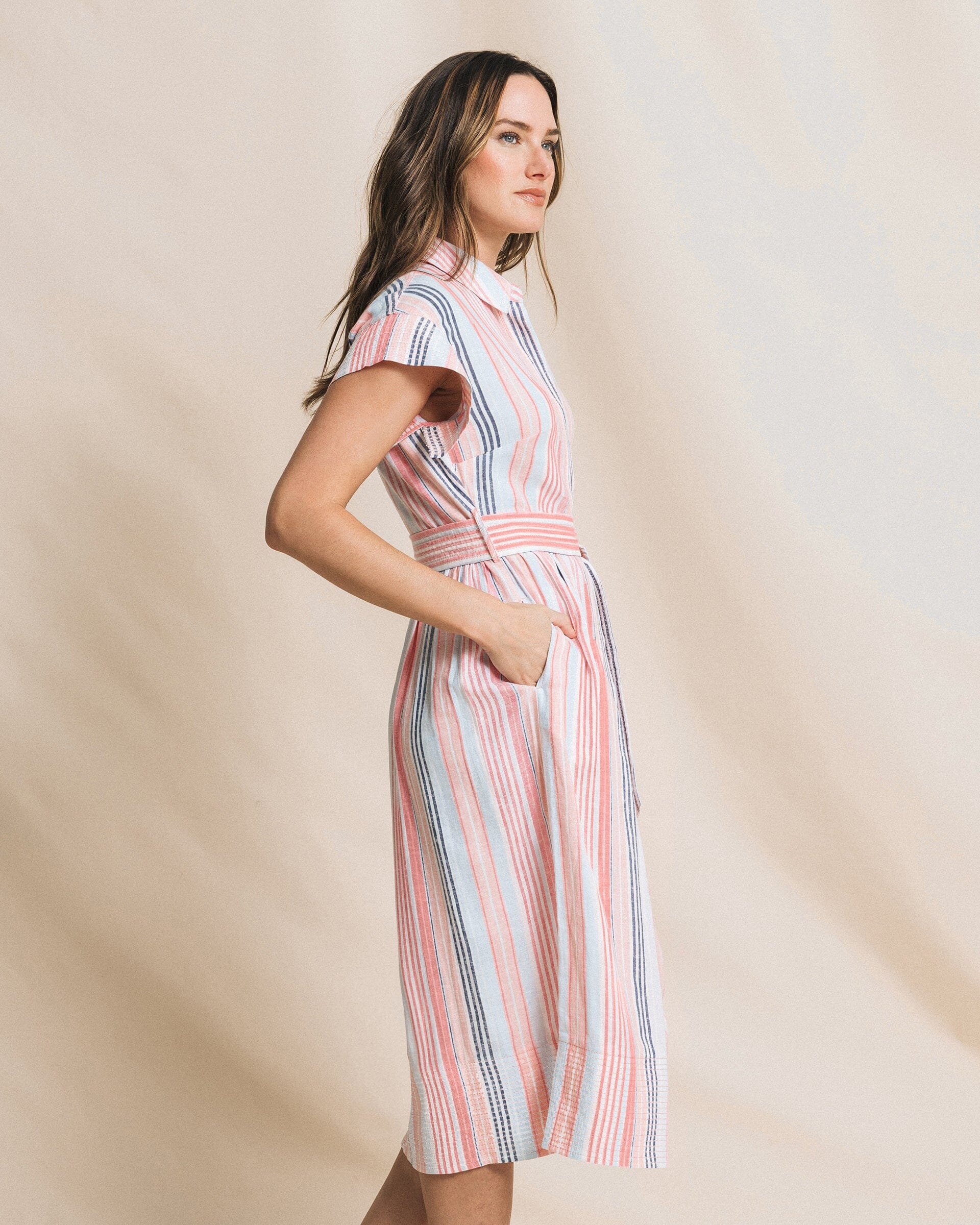 Tinley Striped Belted Midi Shirtdress - Image 5