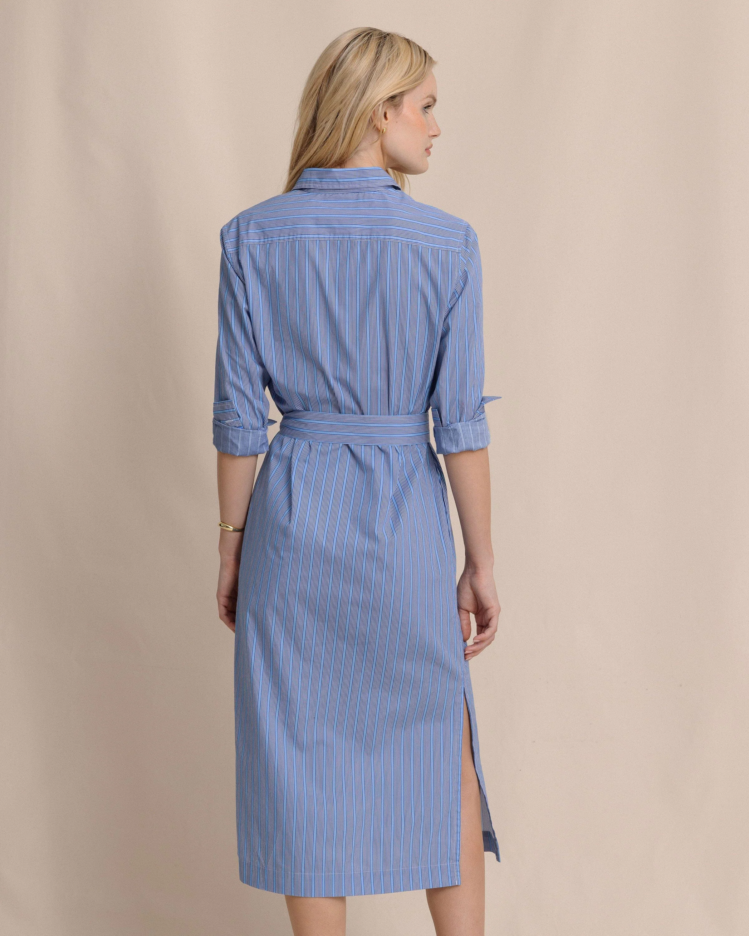 Trista Striped Midi Shirt Dress - Image 2