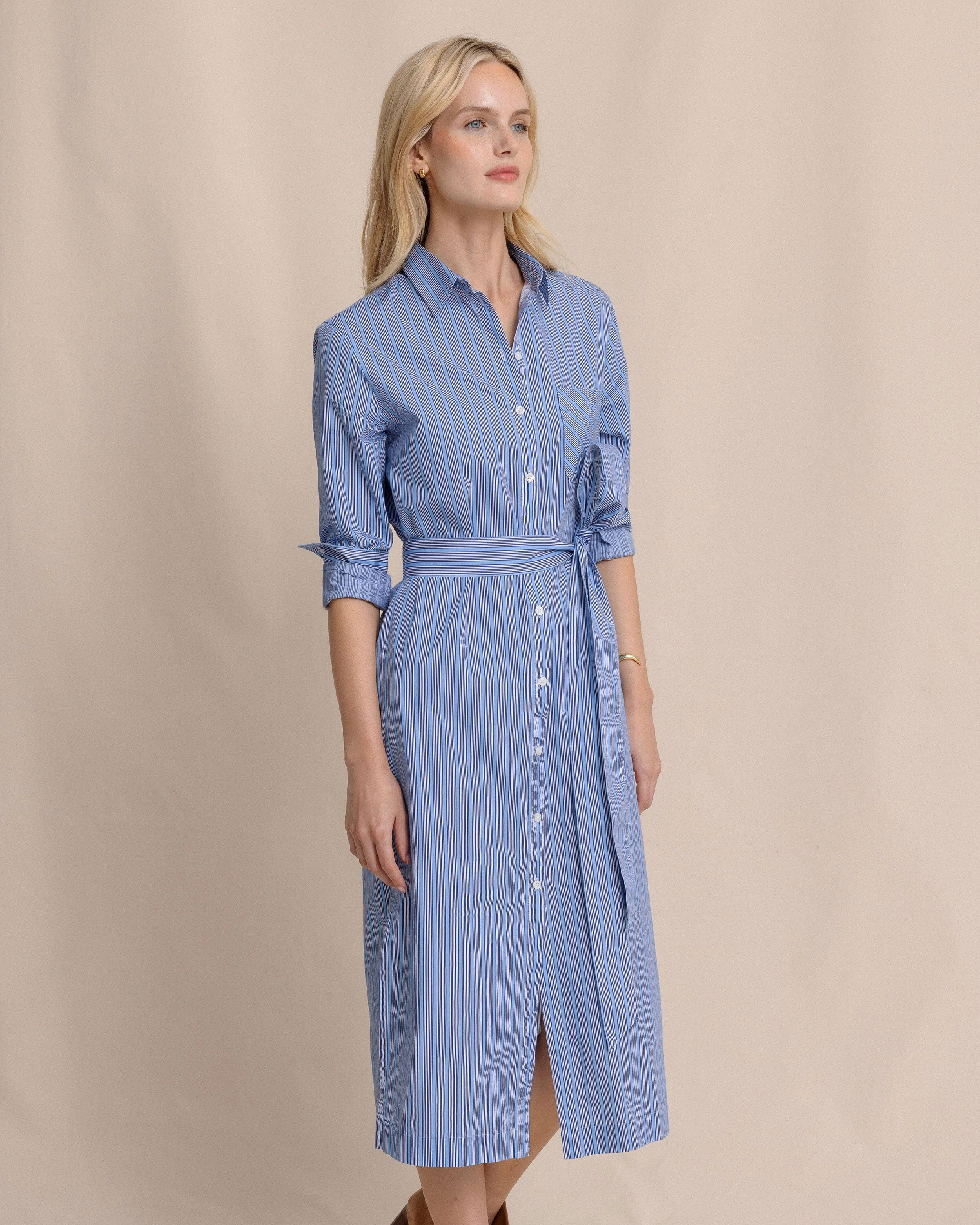 Trista Striped Midi Shirt Dress - Image 7