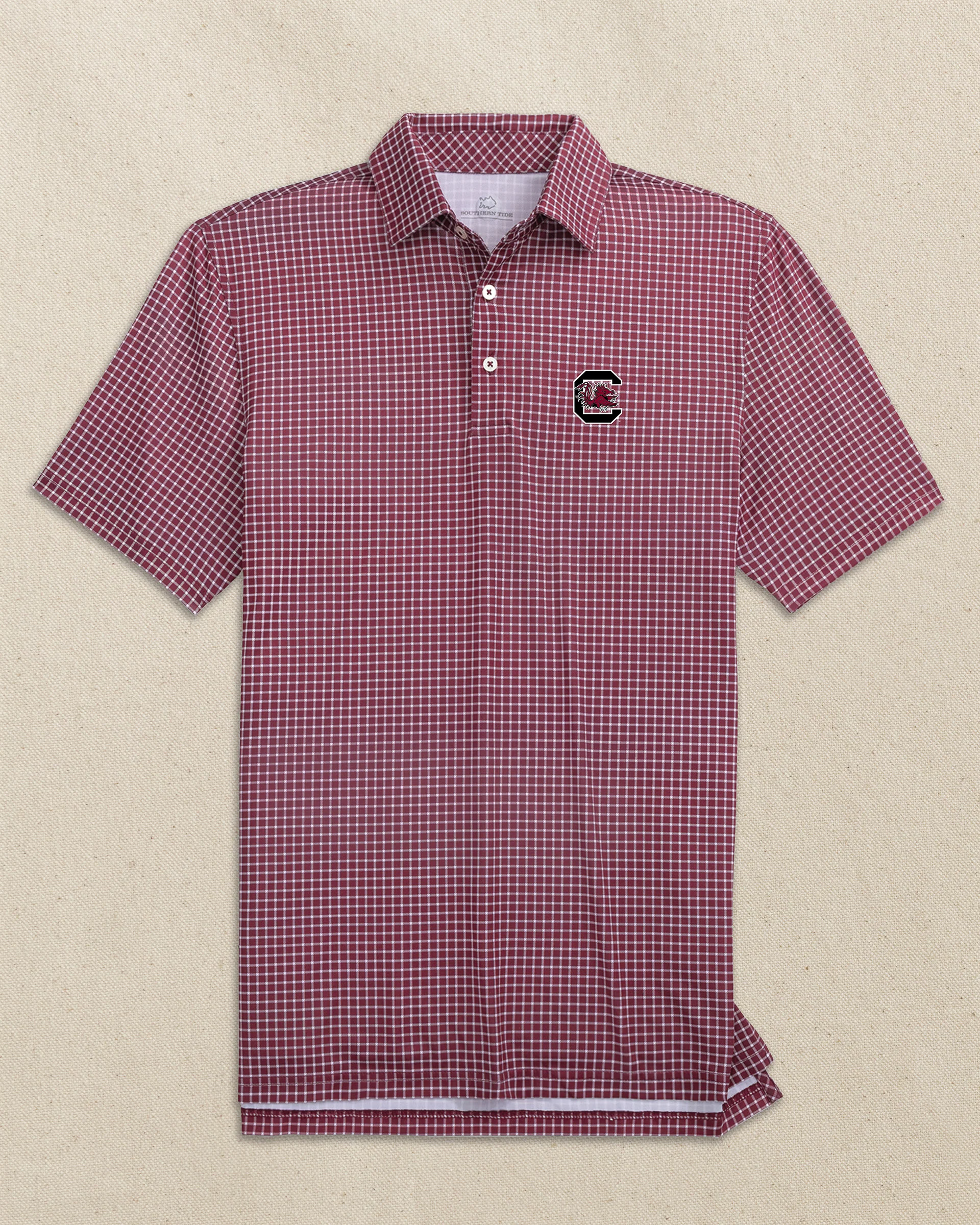 USC Gamecocks Driver Dunes Edge Plaid Polo