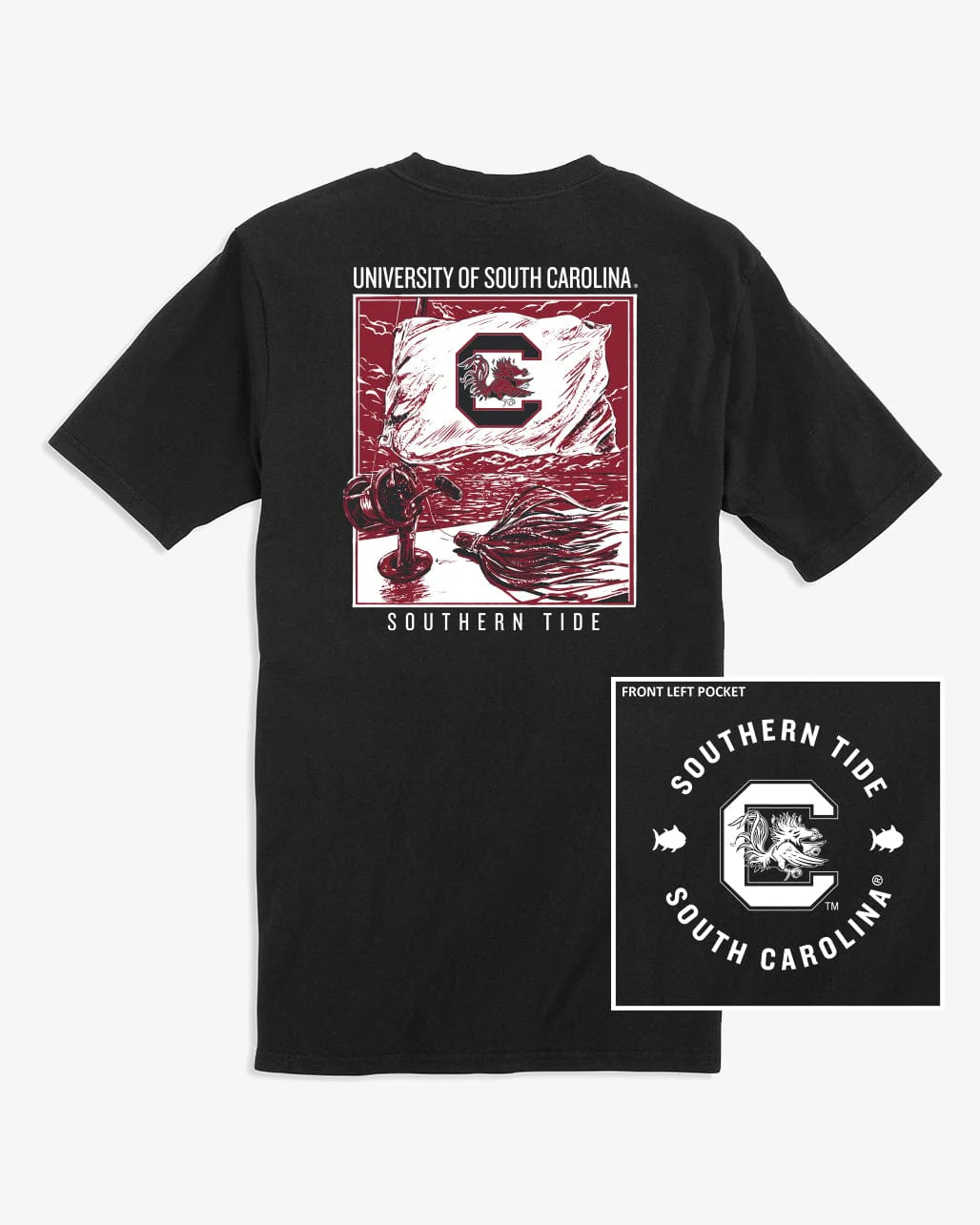 USC Gamecocks Fishing Flag T-Shirt