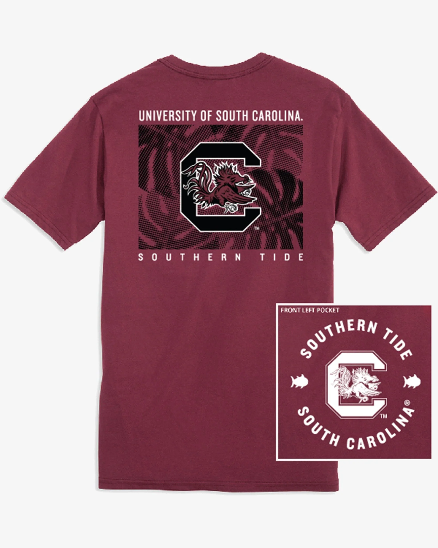 USC Gamecocks Halftone Monstera T-Shirt - Image 2