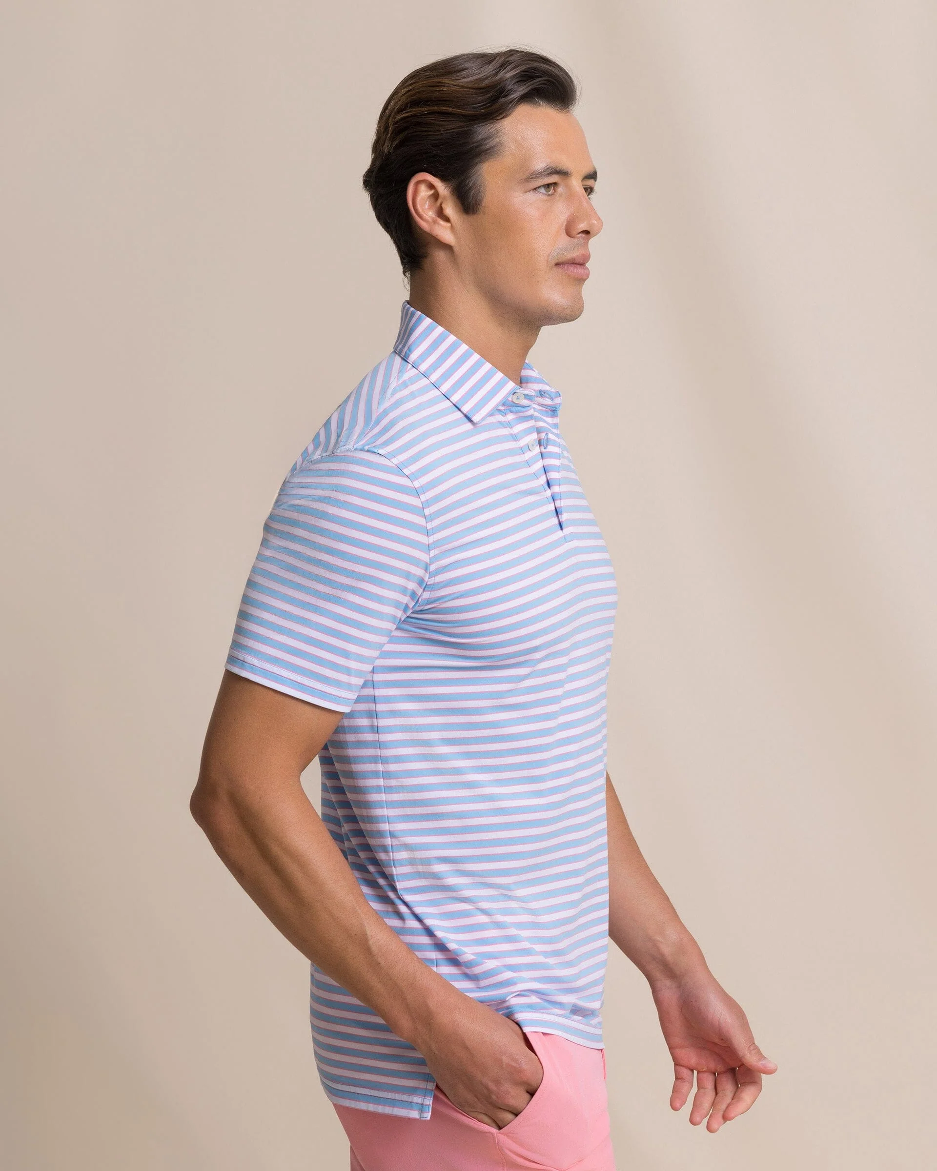 Water Way Stripe Coastal Breeze® Performance Polo - Image 10