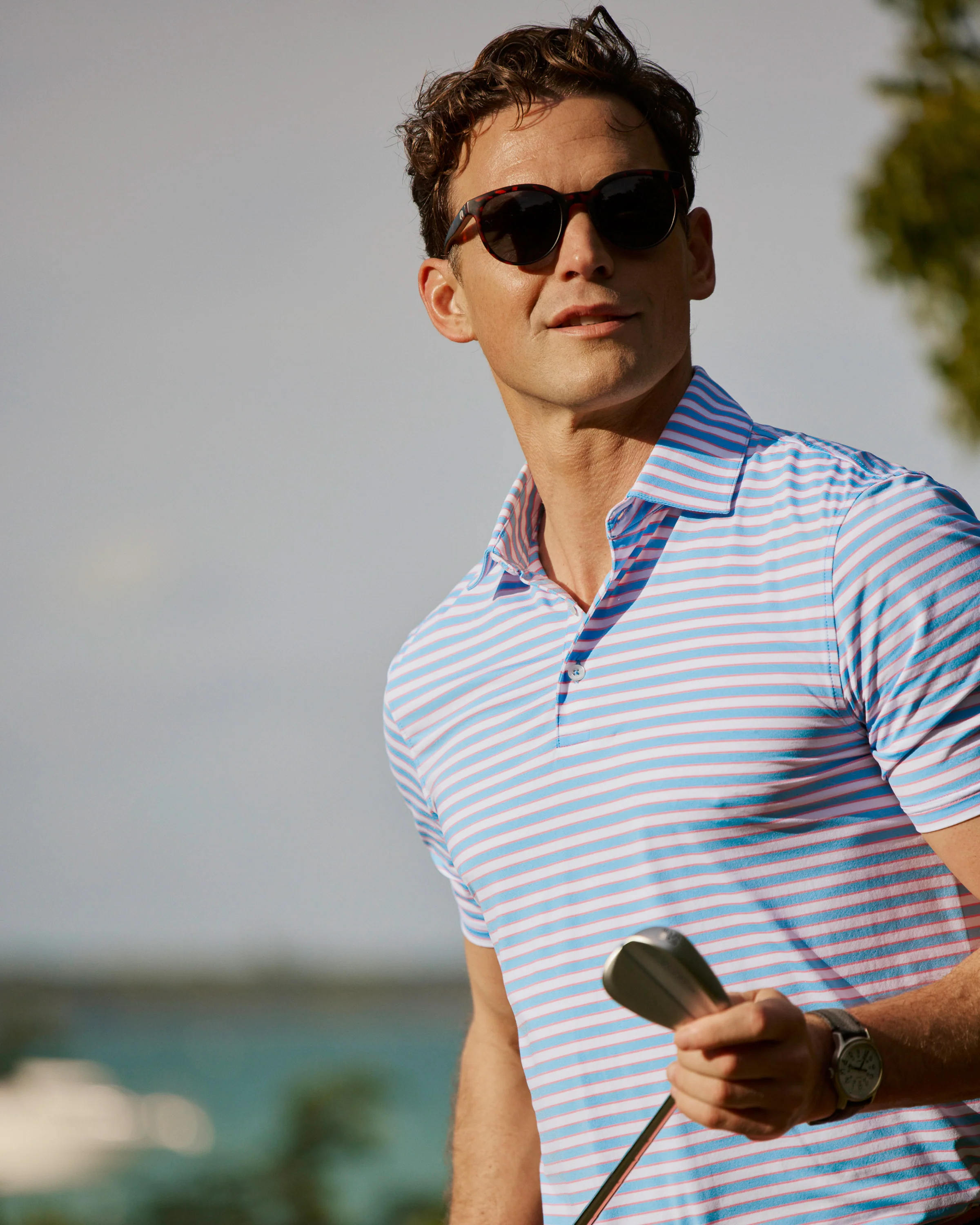 Water Way Stripe Coastal Breeze® Performance Polo - Image 13